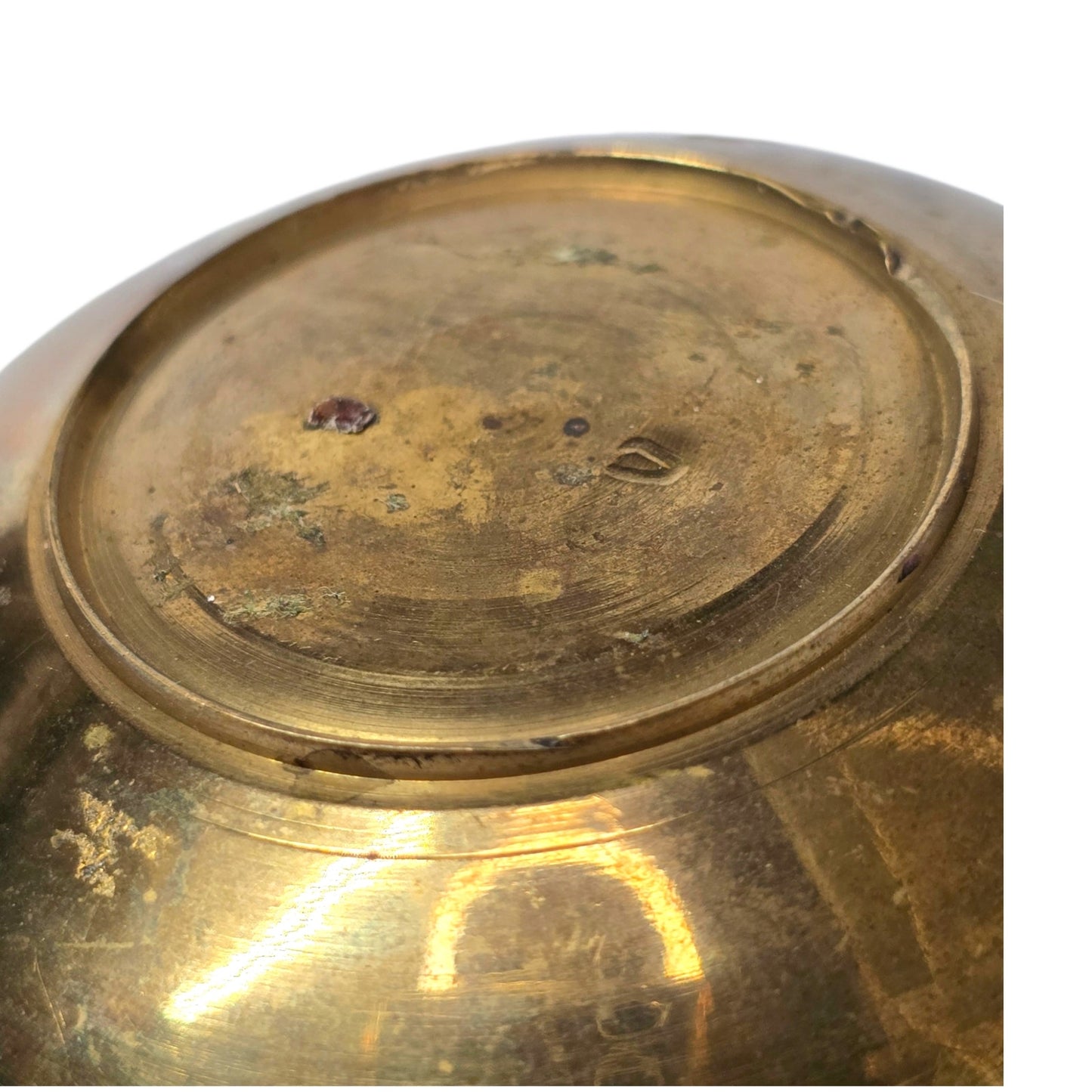 Vintage Brass Menorah Bowl Miniature Enamel Judaica Trinket Dish Israel