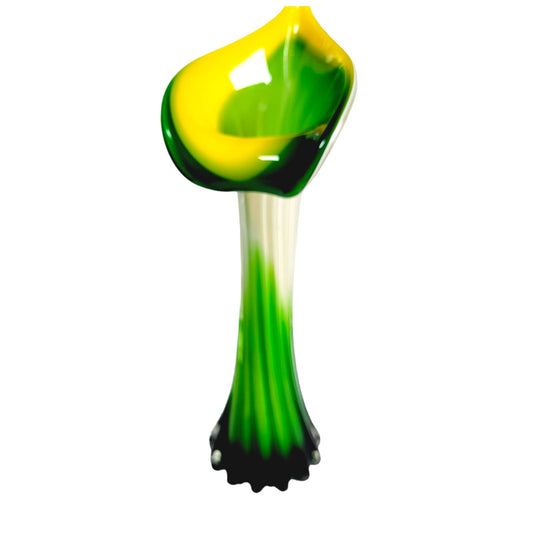 Vintage Jack in the Pulpit Calla Lily Vase, Yellow and Green