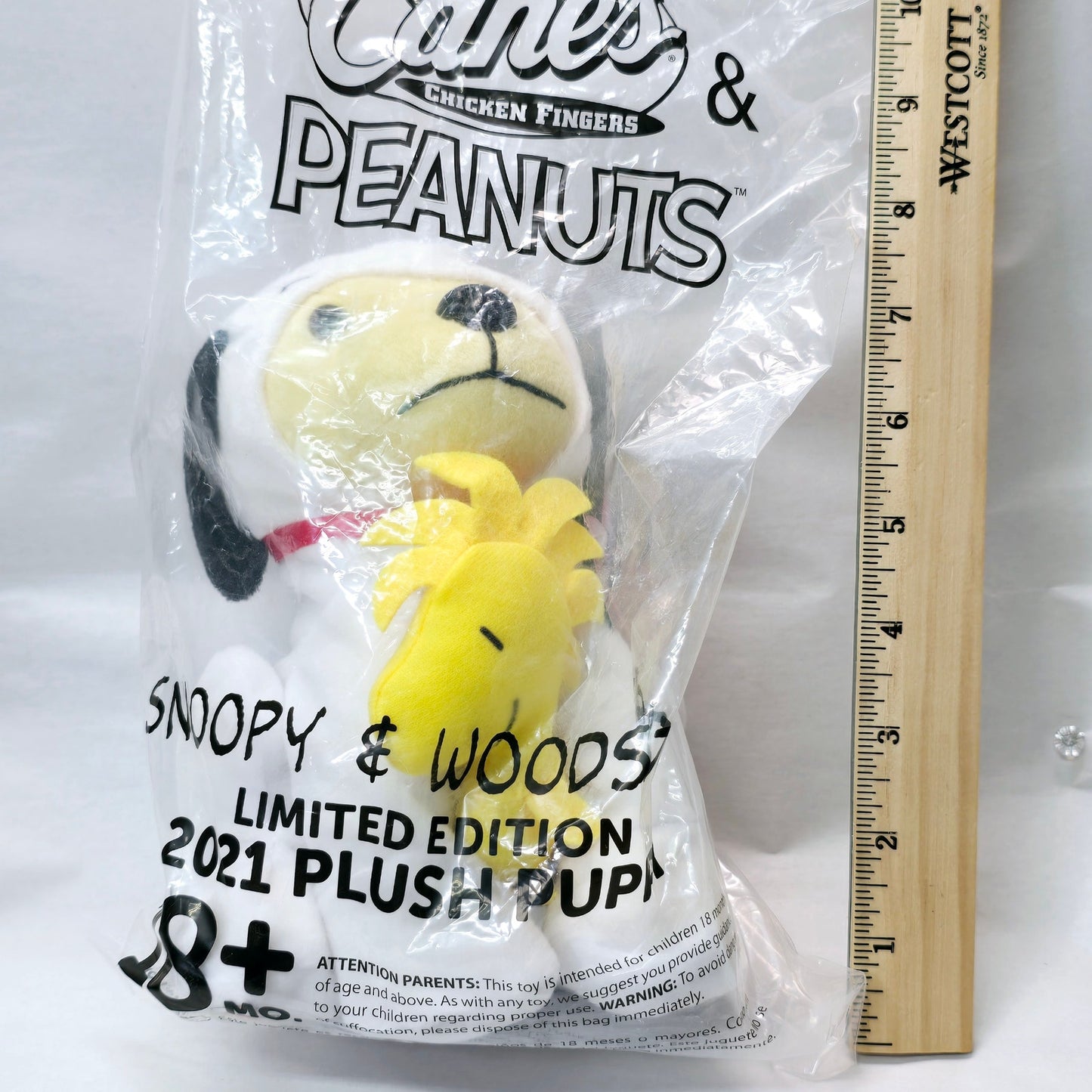 Raising Canes Peanuts Snoopy Woodstock Yellow Dog 2021 Plush Stuffed Toy NEW Plus Figurine