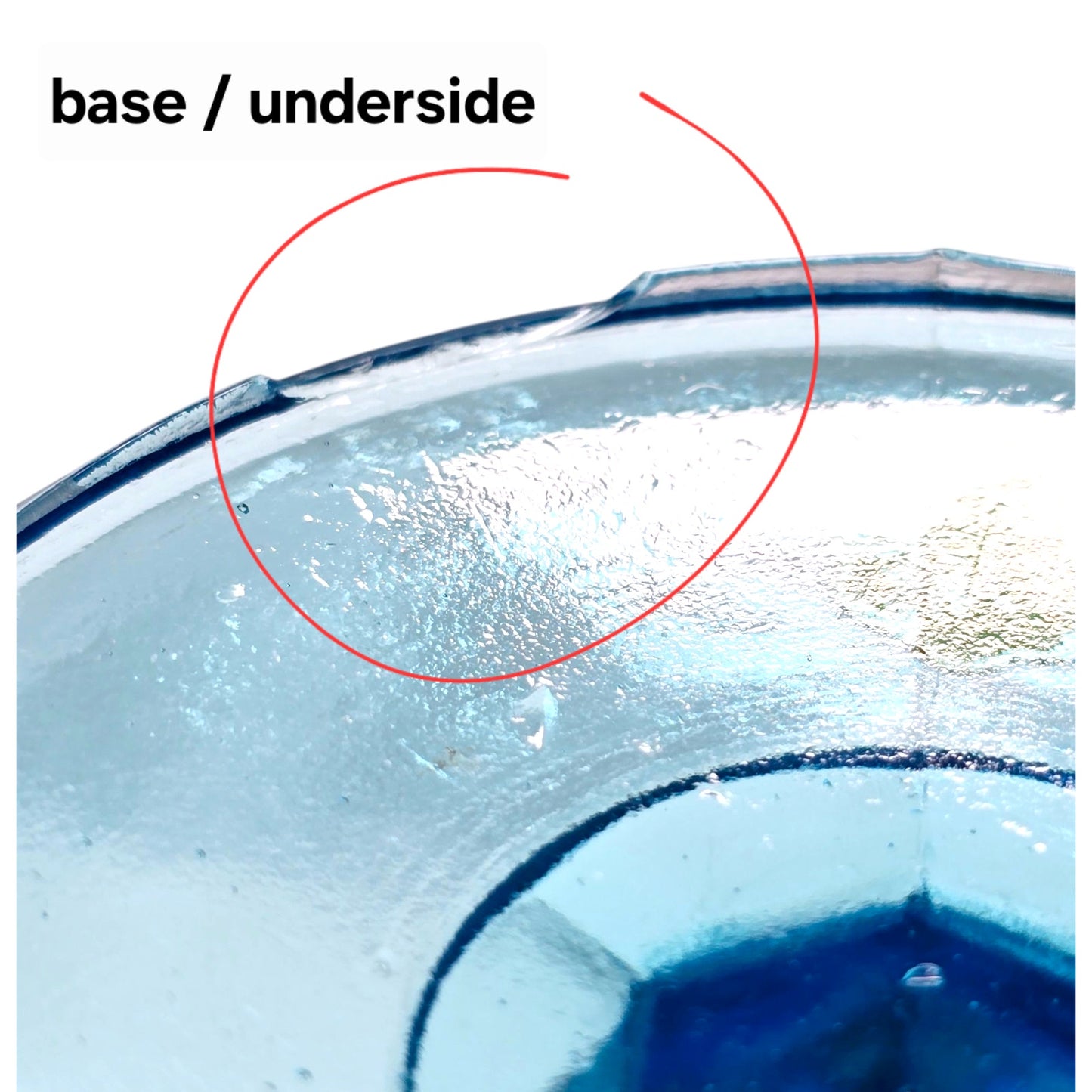 Fenton Blue Ruffled Pedestal Compote Coin Dot Candy Dish Glows Manganese FLAW