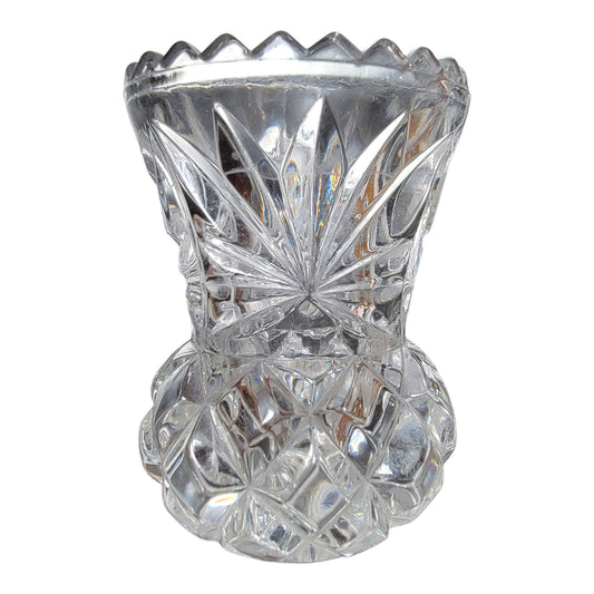 Vintage Hofbauer Lead Crystal Toothpick Holder Vase, Crystal Toothpick Holder