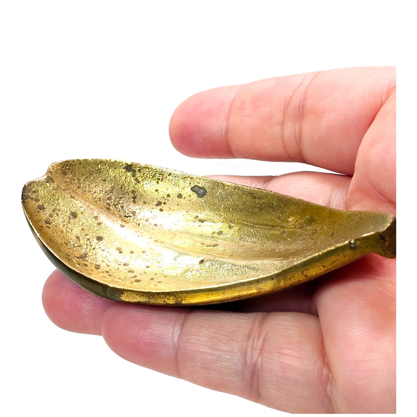 Late 20th Century Flower Petal Brass Ashtrays - Set of 5, Hollywood Regency MCM