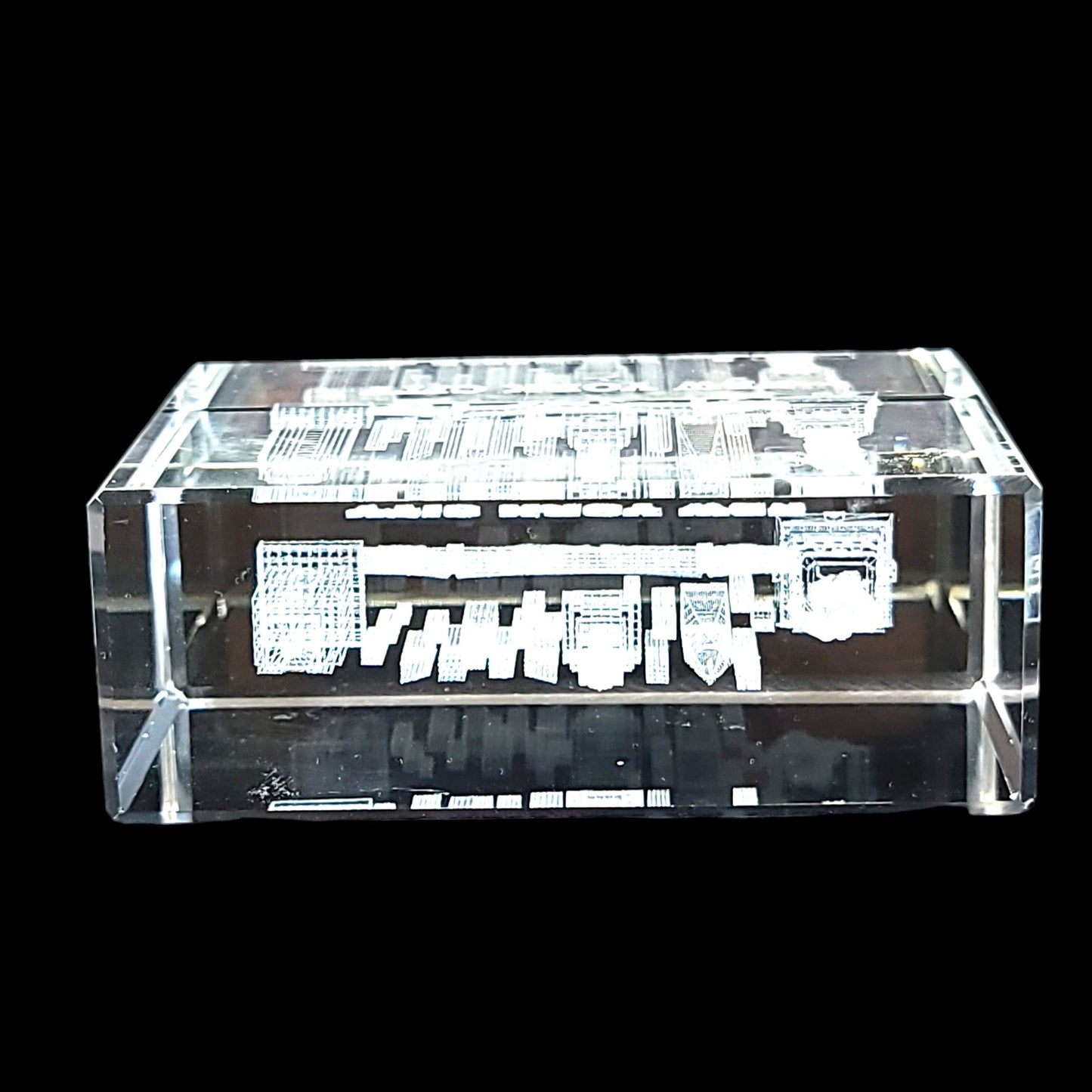 3D Laser Etched New York City Skyline Crystal Paperweight 3 x 1 x 2