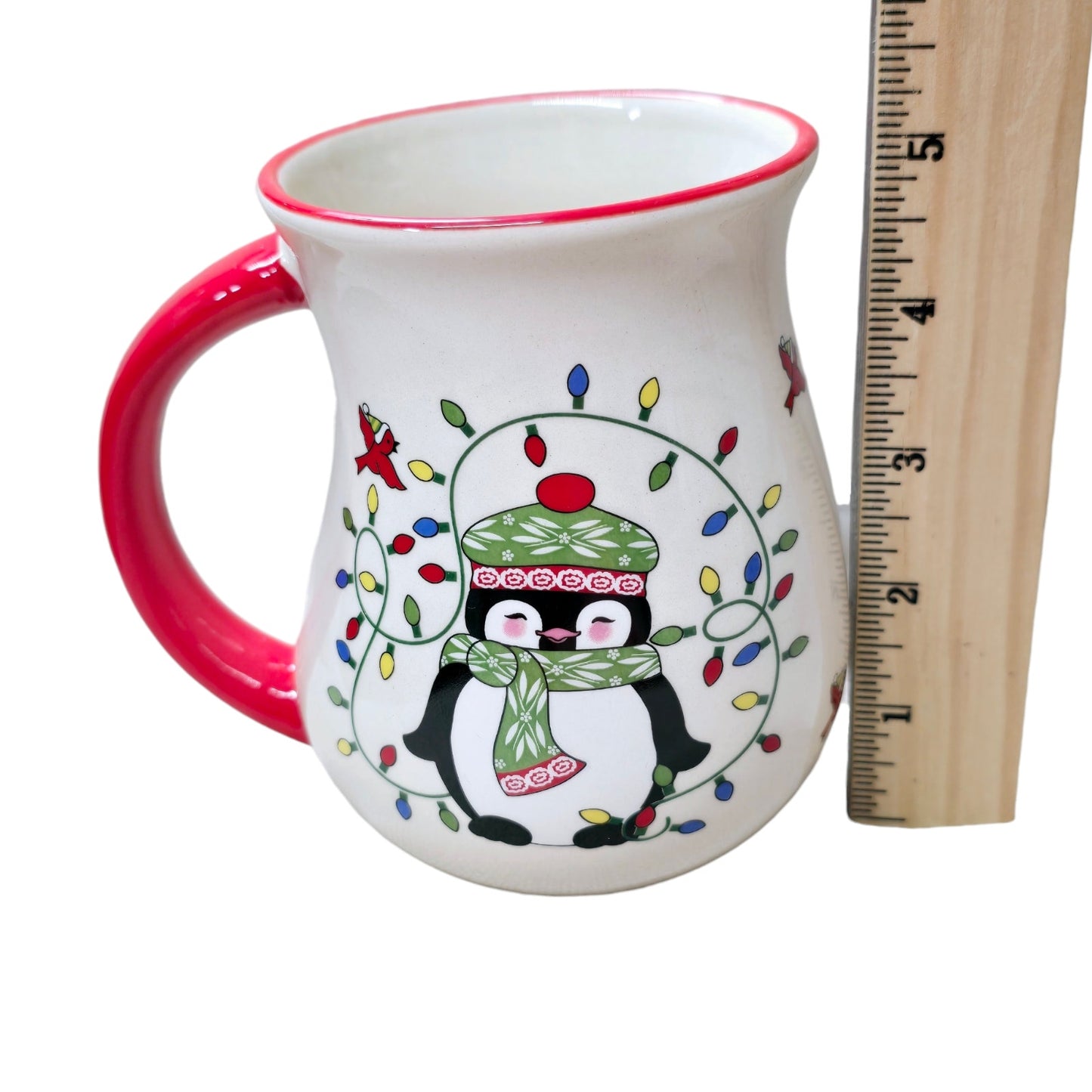 Tempations Christmas Coffee Mug by Tara, 16 oz. Mug Penguin and Snowman