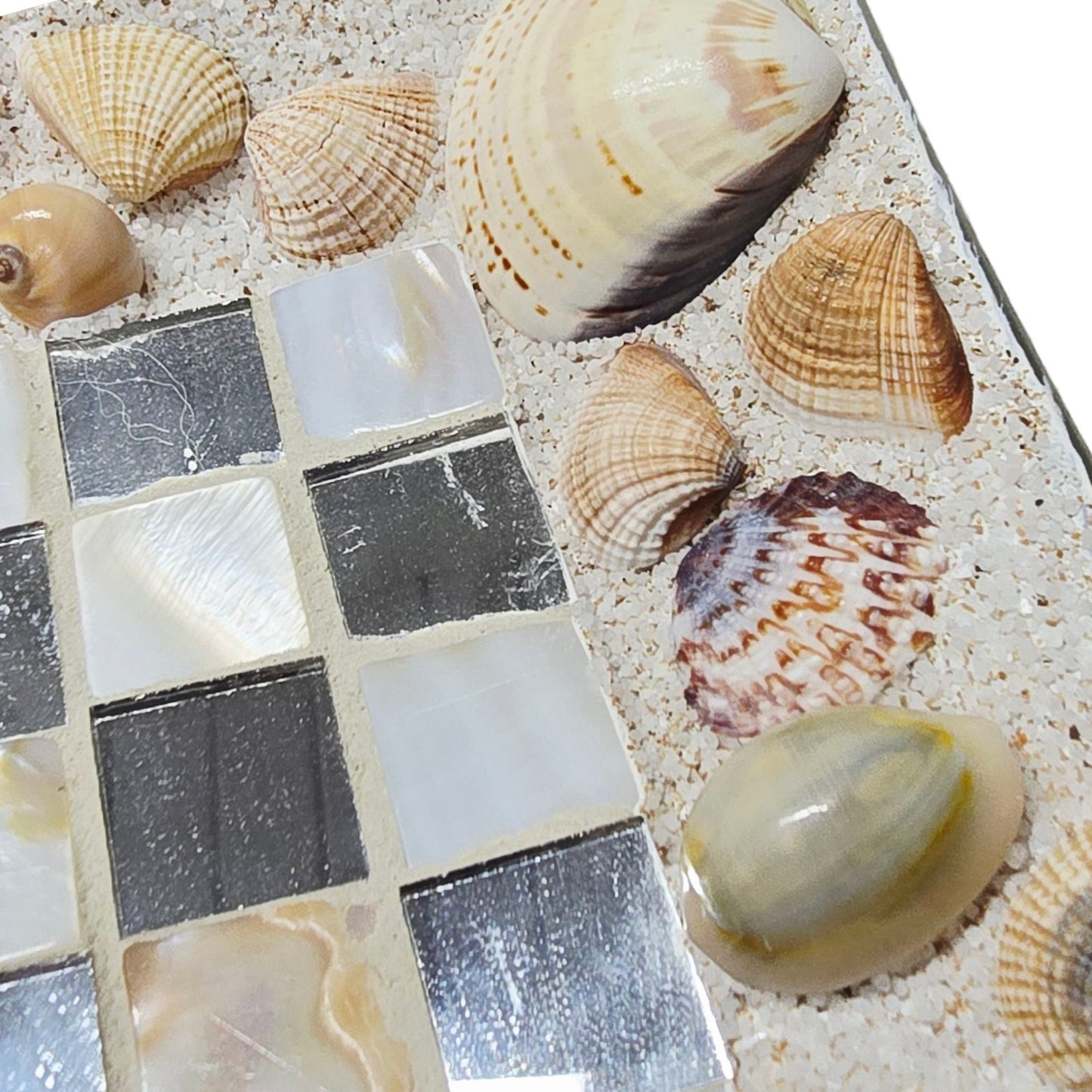 Pier 1 Imports Shell Mosaic Glass Trays Seaside Decor Rectangular Coastal Decor
