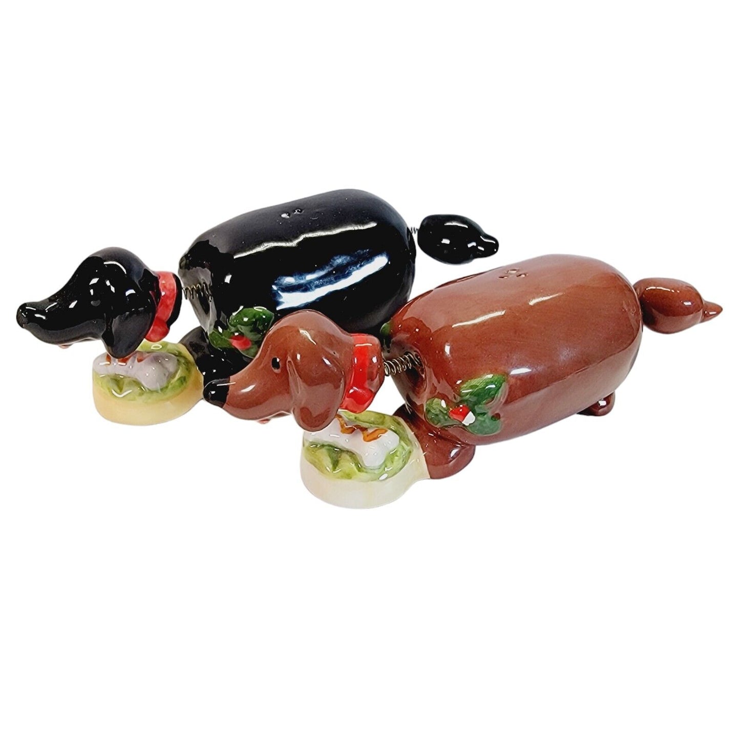 Set of Dog Bobblehead / Bobbletails Salt & Pepper Shakers, Home For the Holidays