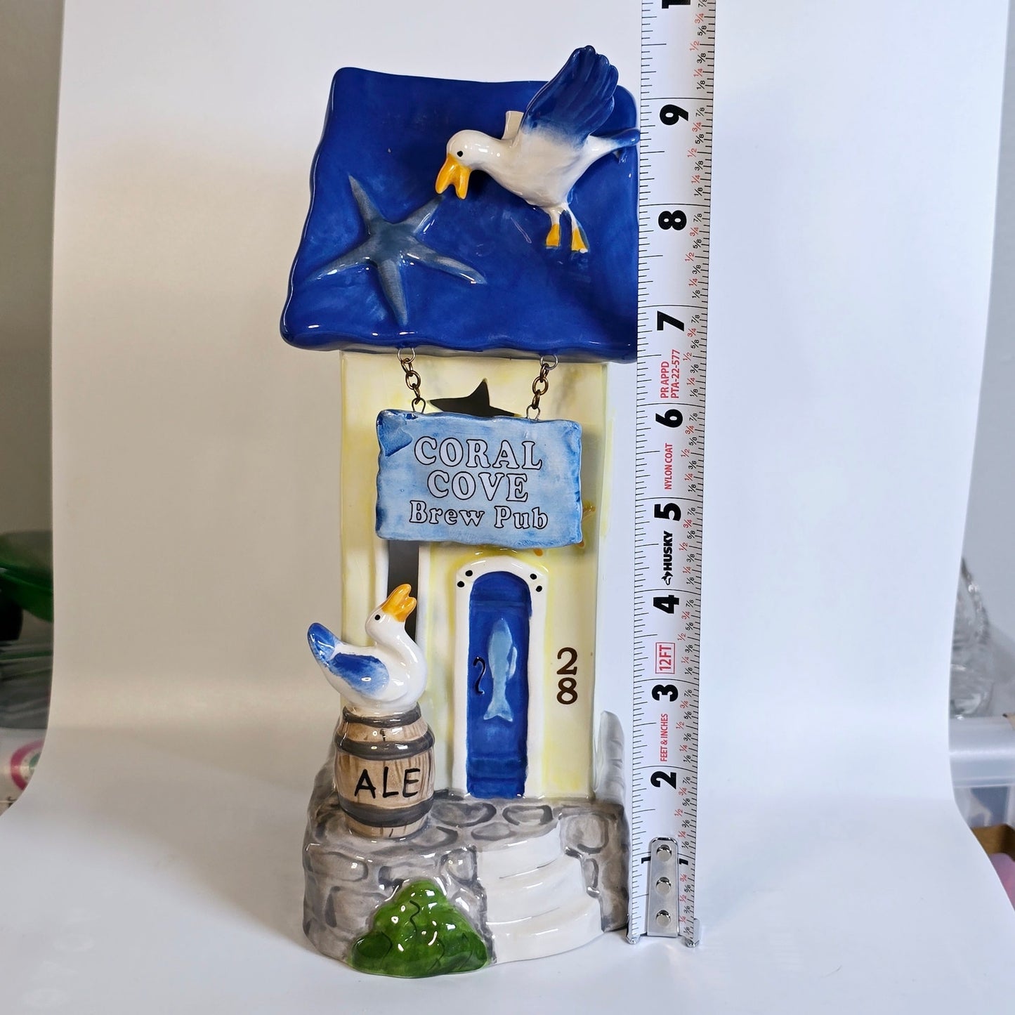 AS IS Blue Sky Pottery "Coral Cove Brew Pub" Tealight House, 2019 Heather Goldminc