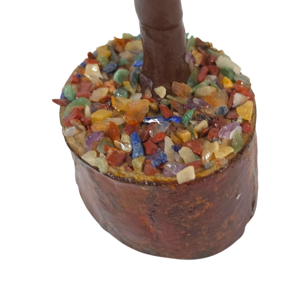 Multicolor Gemstone Bonsai Tree 7 Chakra Crystal Tree of Life Sculpture 10.5"