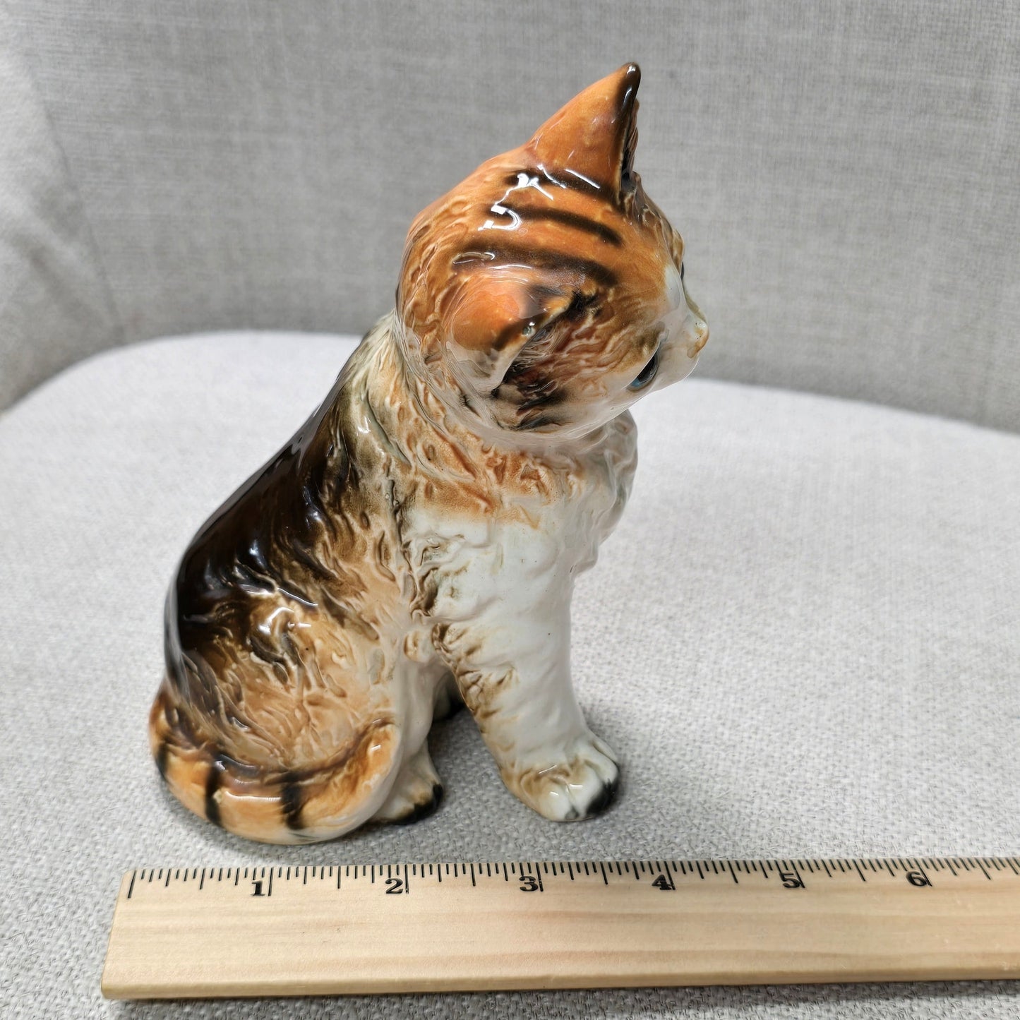 Vintage 50s Nippon Yoko Boeki Co Japan Orange Cream Cat Figurine Tabby