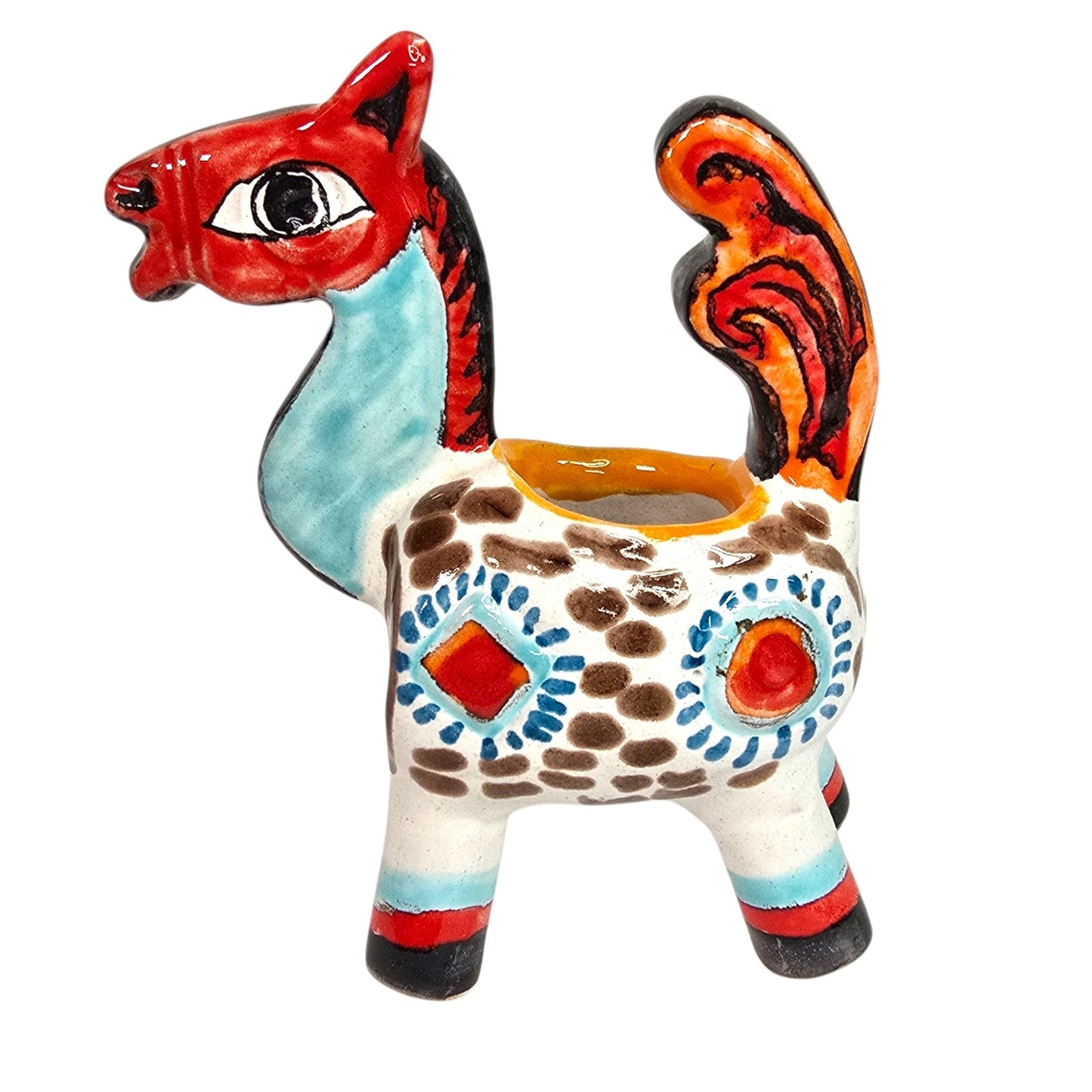 Vintage De Simone Italian Ceramic Horse Figurine Planter Mid Century Pottery