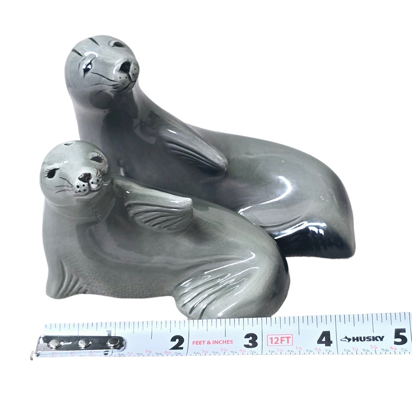 Vintage Gray Seals Salt & Pepper Shakers, 1988 SDD Five and Dime Inc