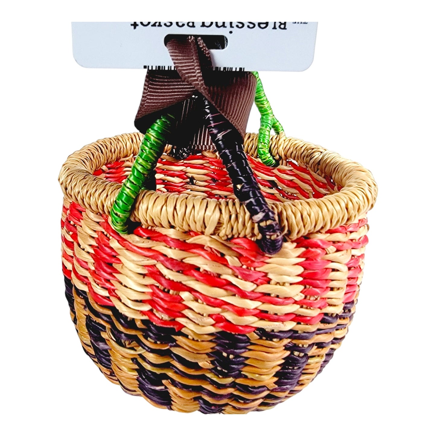 Hand Made Miniature Blessing Basket, Colorful Basket Made in Ghana