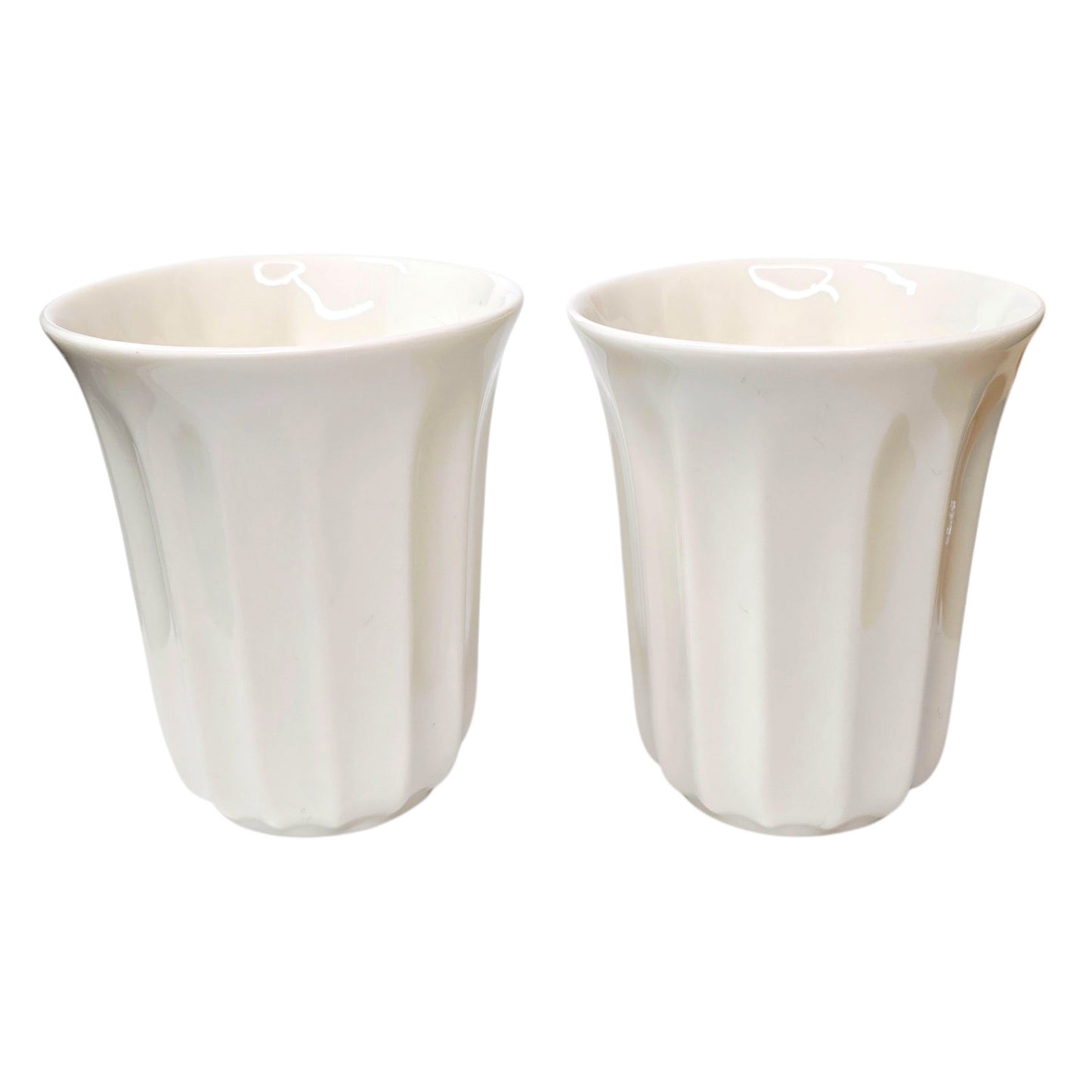 Hotel Chocolat White Cups Set 2 Andrew Wicks Handleless Cocoa Mugs Modern
