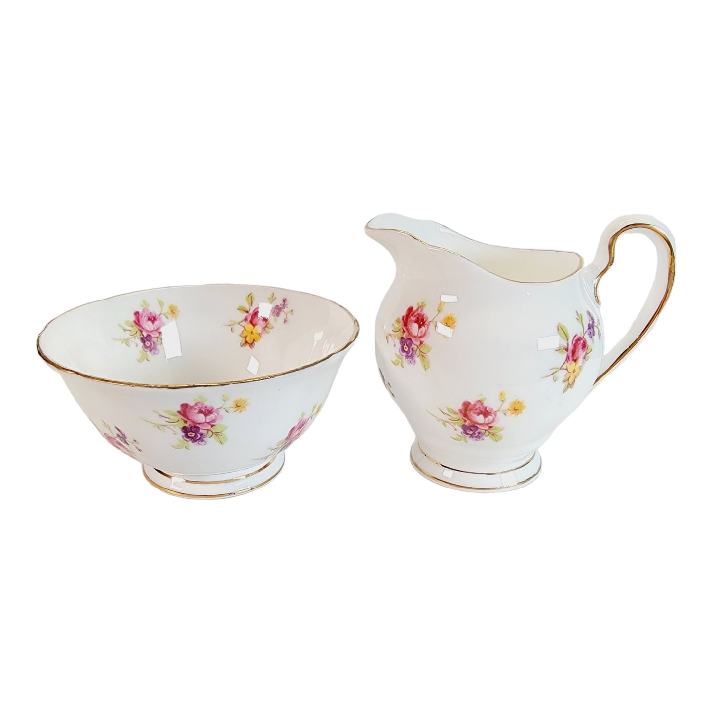 Tuscan Fine English Bone China Tiny Sugar Bowl & Creamer, Made in England