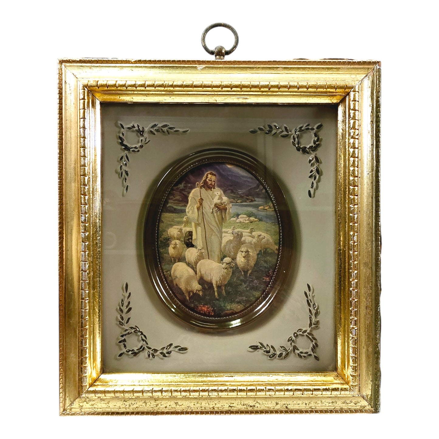 Vintage Turner Wall Plaque, The Good Shephard Jesus and His Sheep, 10" H x 9.25" W