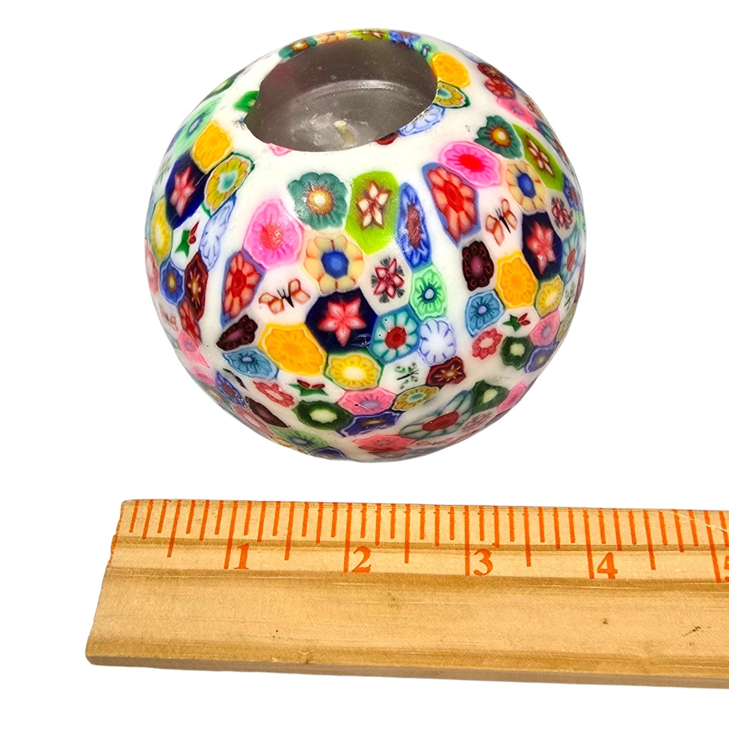 Millefiori Wax Candle Colorful Mosaic Pattern Floral Italian Style Scented Glows