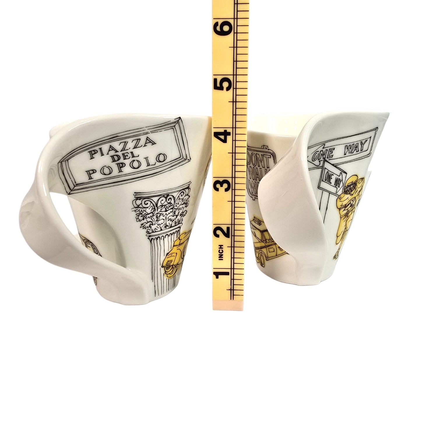 Set of 2 Villeroy & Boch New Wave Cities of the World Mugs Rome & New York