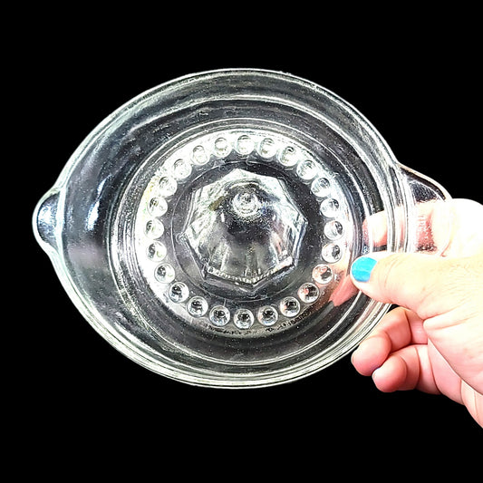 Large Vintage Mexico TPC Glass Reamer Juicer Hob Knob Design with Pour Spout 7.75" W