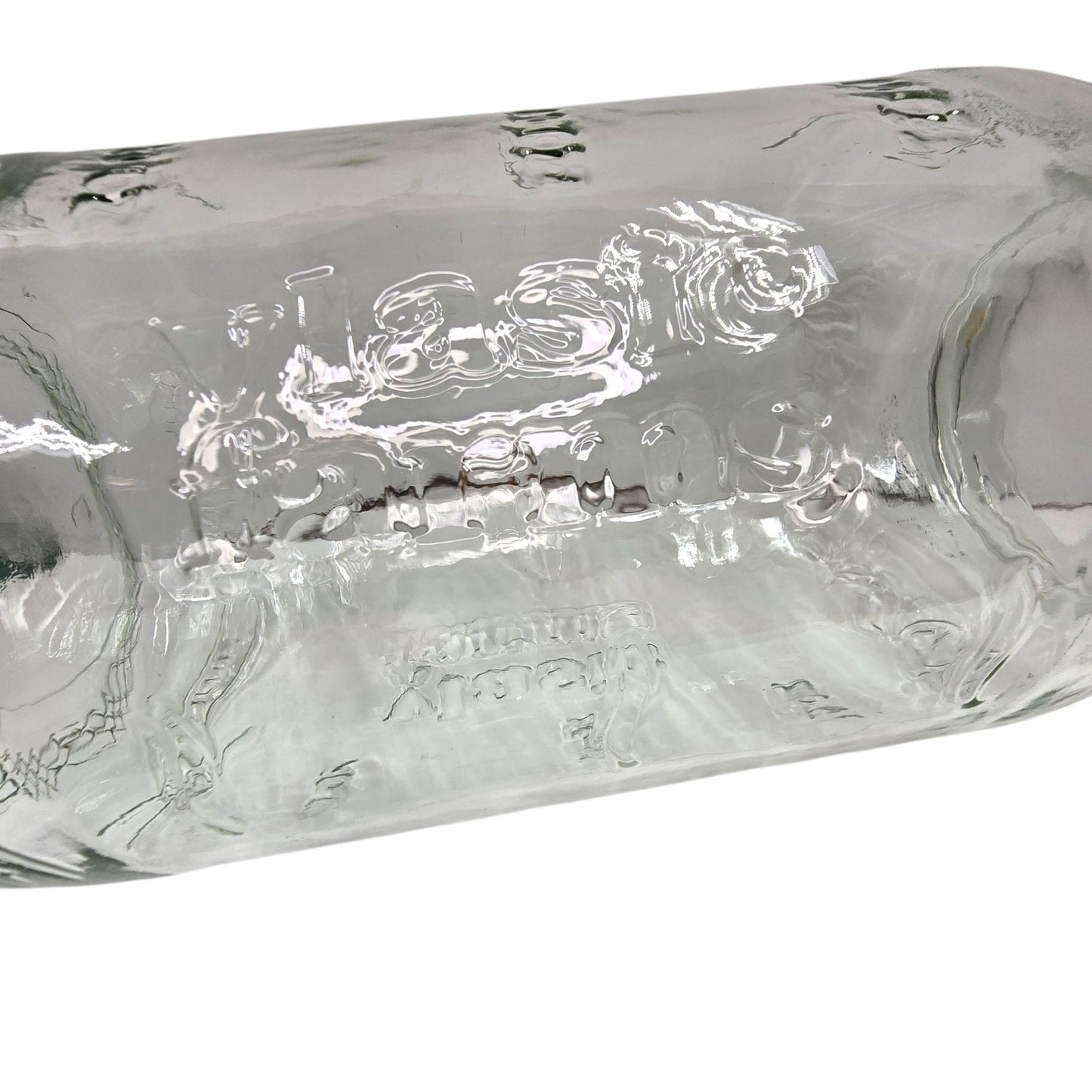 Vtg Vlasic Farms Embossed Glass Jar 64oz Pickle Canister Clear Farmhouse Decor