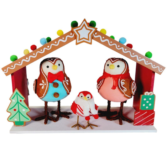 Target Wondershop Featherly Friends Gingerbread House Birds 4pc Set 2023 Christmas NEW