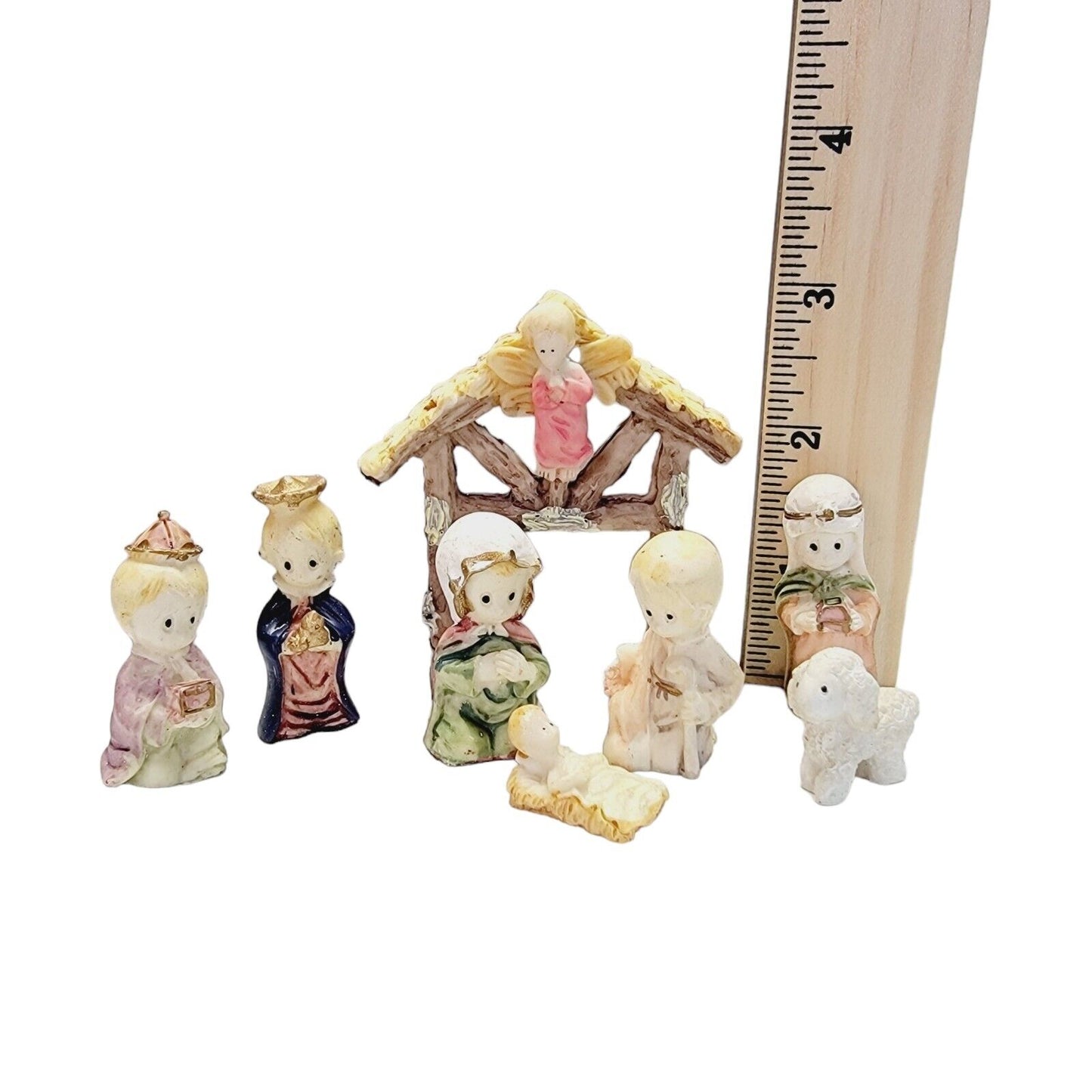 VTG Mini 8 Piece Ceramic Christmas Nativity Set by Greenbrier International