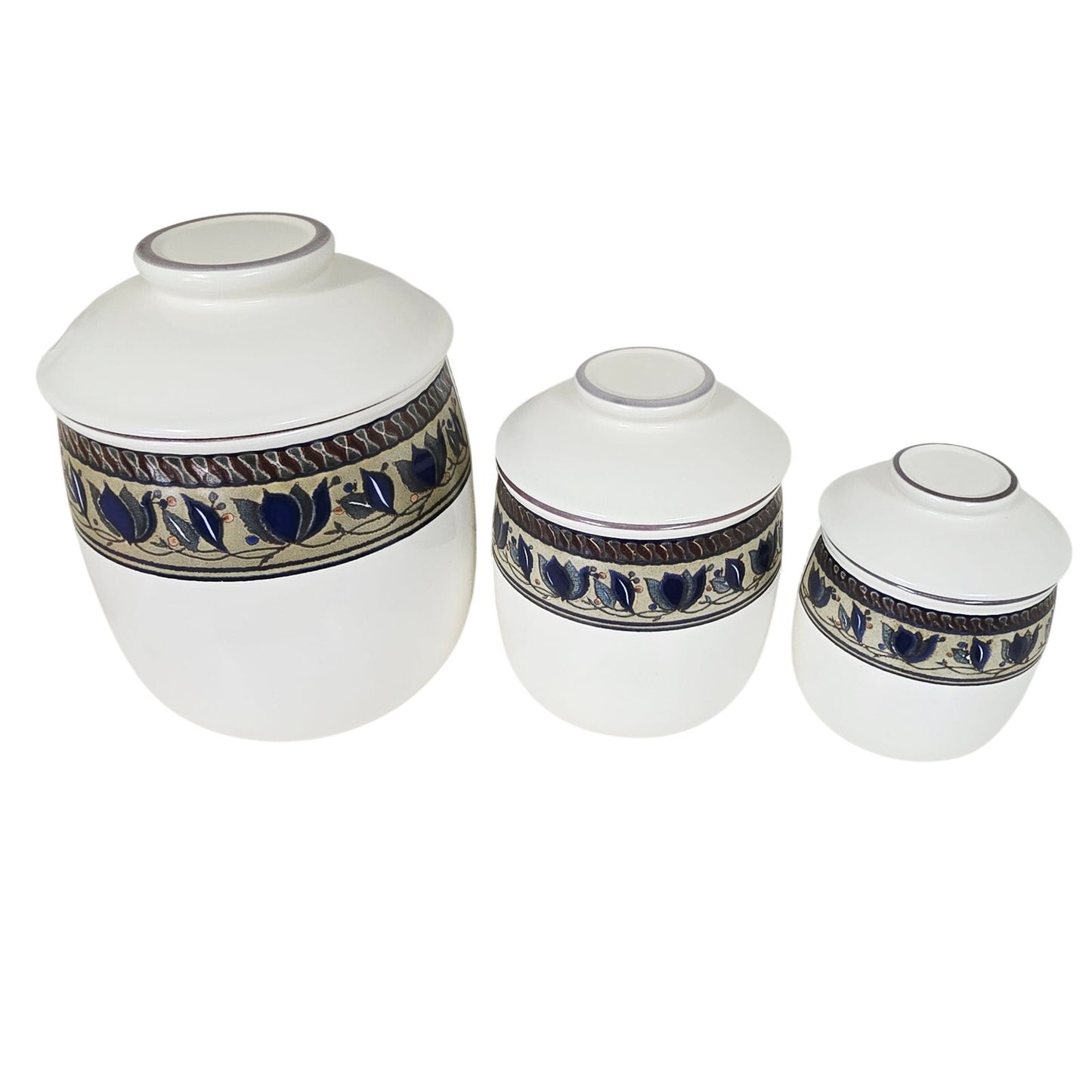 Mikasa Arabella Intaglio Canister Set with Lids - CAC01 Malaysia Stoneware