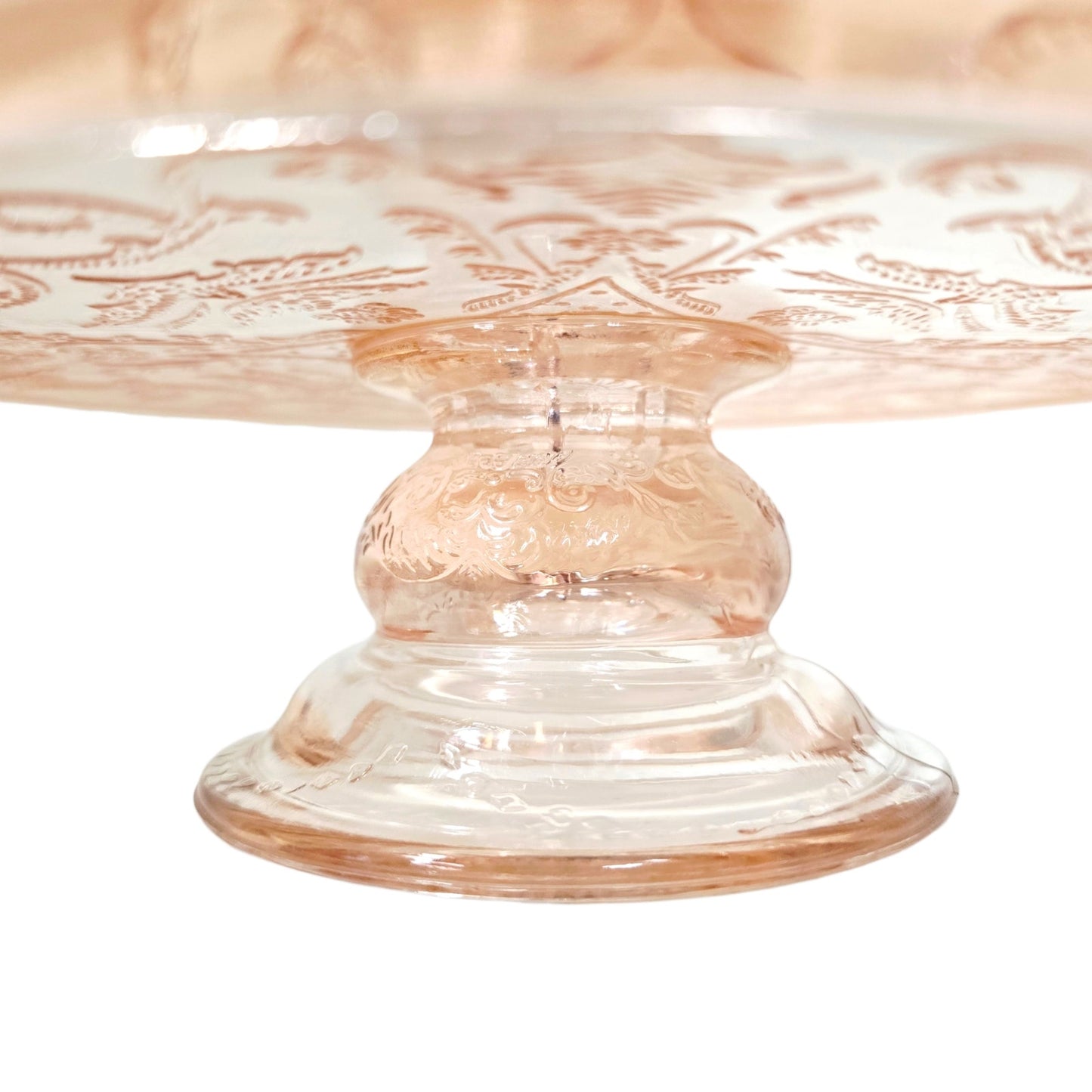 Indiana Glass Pedestal Cake Stand Pink Recollection Madrid Depression Glass