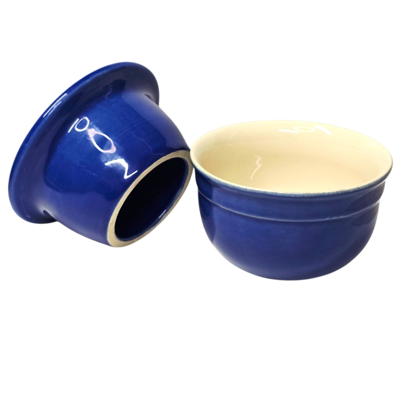 Emile Henry France Blue Ceramic Butter Bell Crock Lidded Dish Pot Stoneware