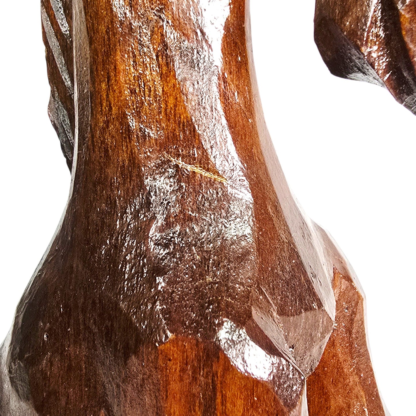 Vintage Carved Wood Donkey Figurine Lacquered Sitting Donkey Mule Burro