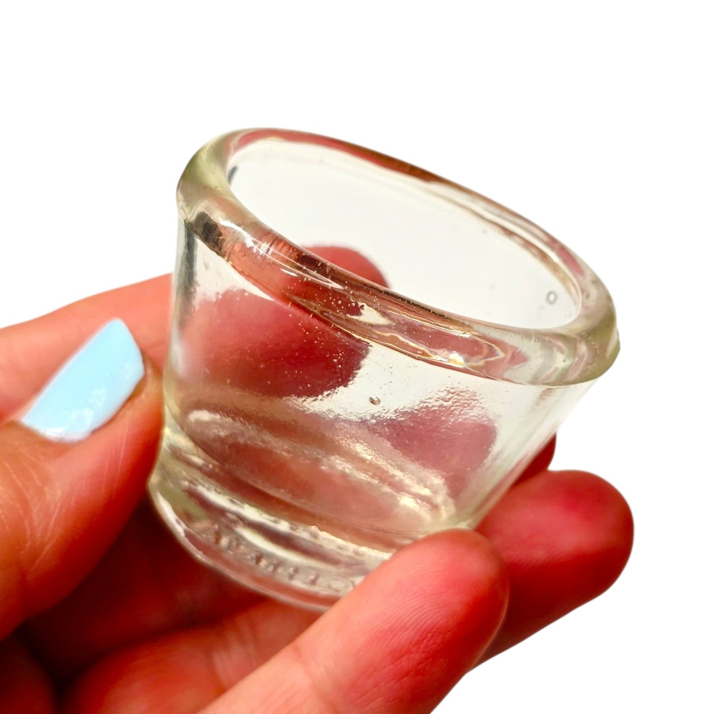 Vintage Flents Thick Glass Eye Wash Cup Miniature Catchall Matchstick Holder