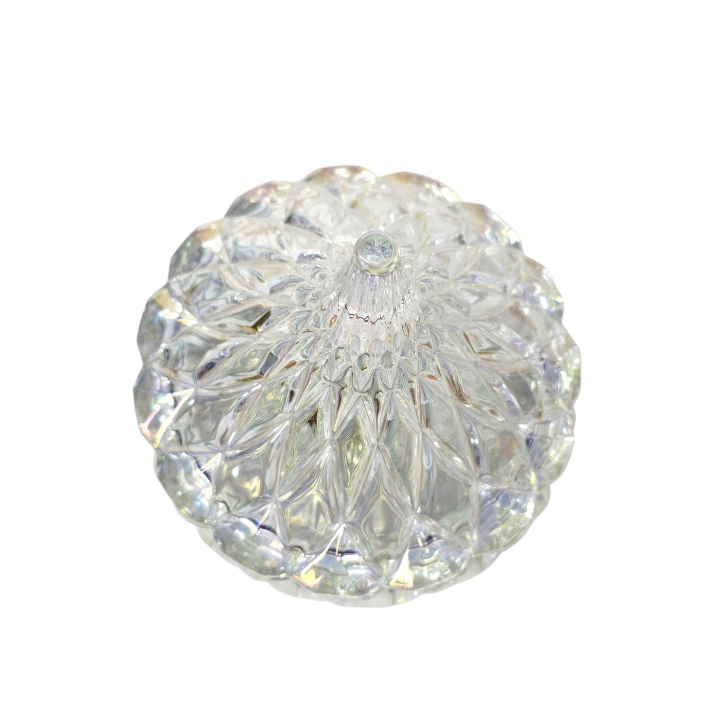 Godinger Hershey's Kisses Iridescent Crystal Candy Dish  5"Opal Diamond Cut Jar