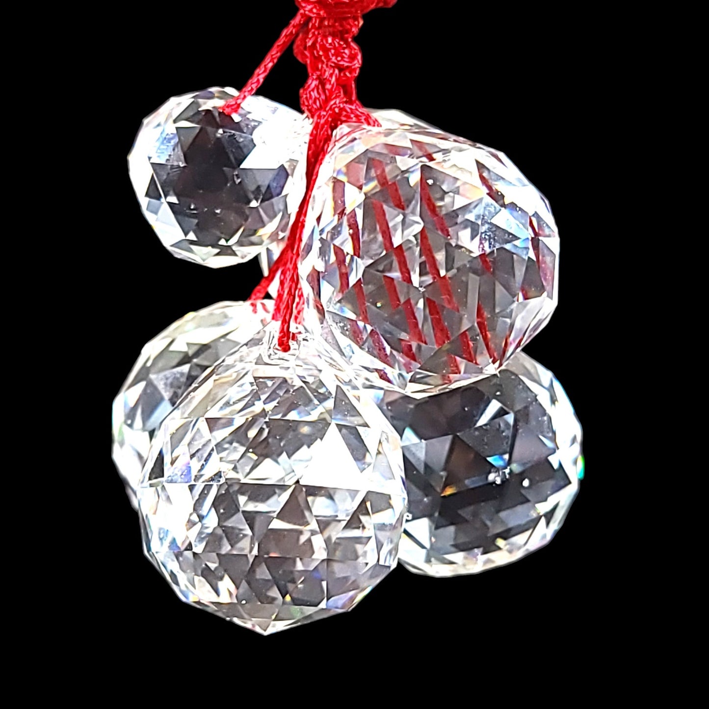 Set of 6 Crystal Faceted Prism Ball Suncatcher Orbs