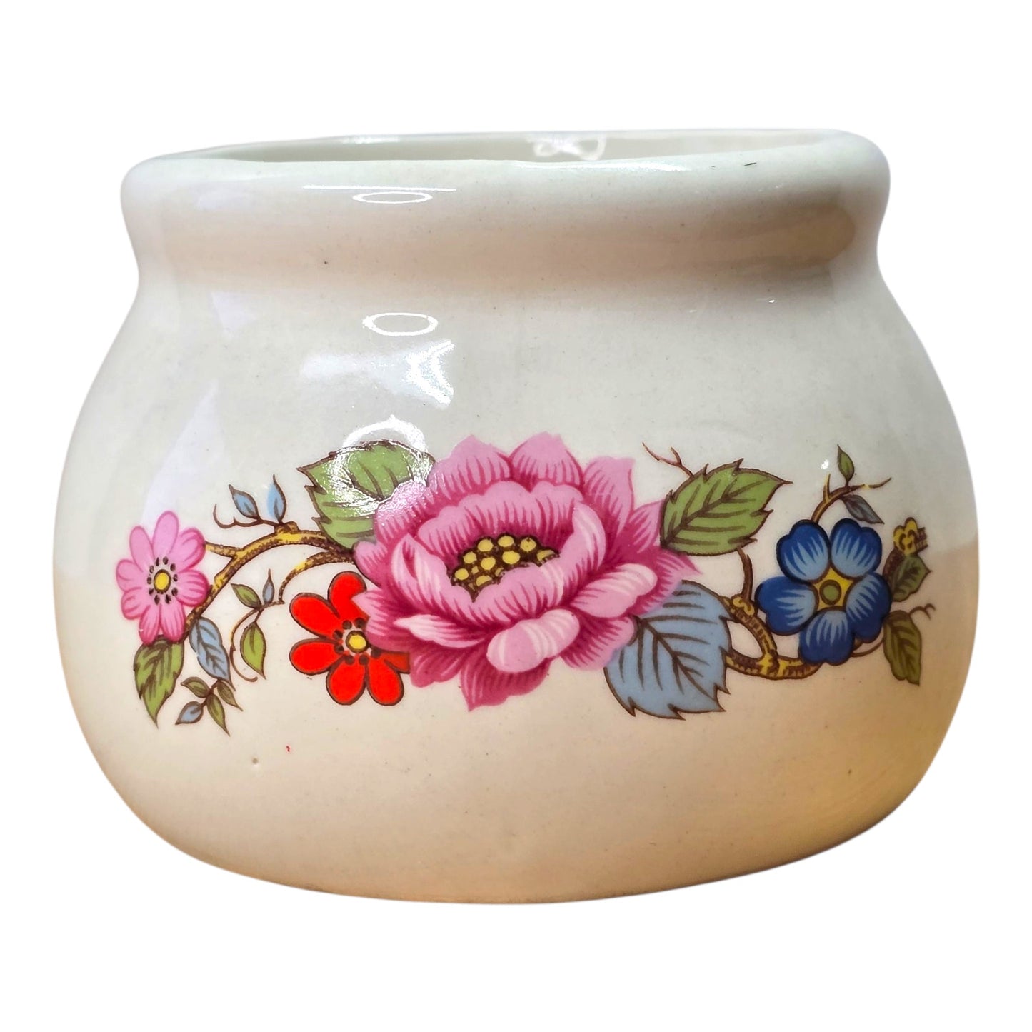 Vintage Sirius Enterprises 1985 Collector Pottery Small Bowl With Flowers