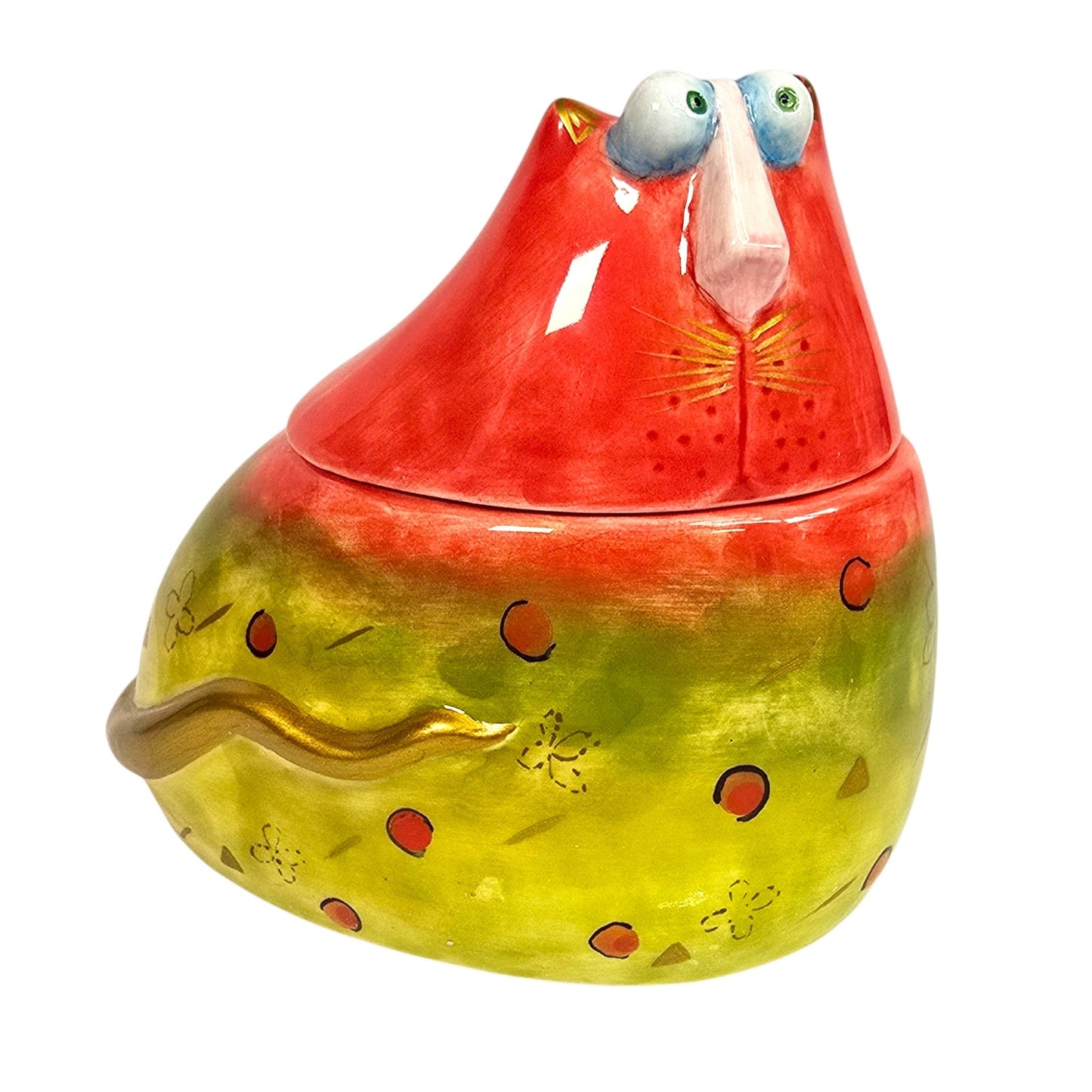 Studio Designworks Joy Cats Ceramic Cat Lidded Sugar Bowl Jam Jar Handpainted