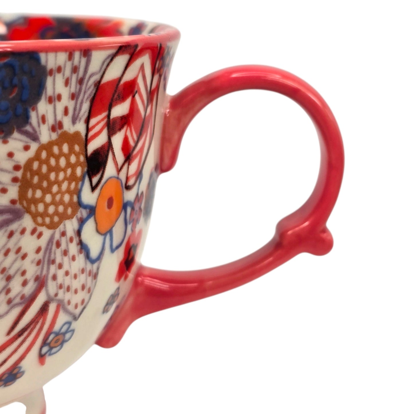 Anthropologie Teatime Monogram C Jumbo Tea Cup Coffee Mug Floral Ceramic Retired