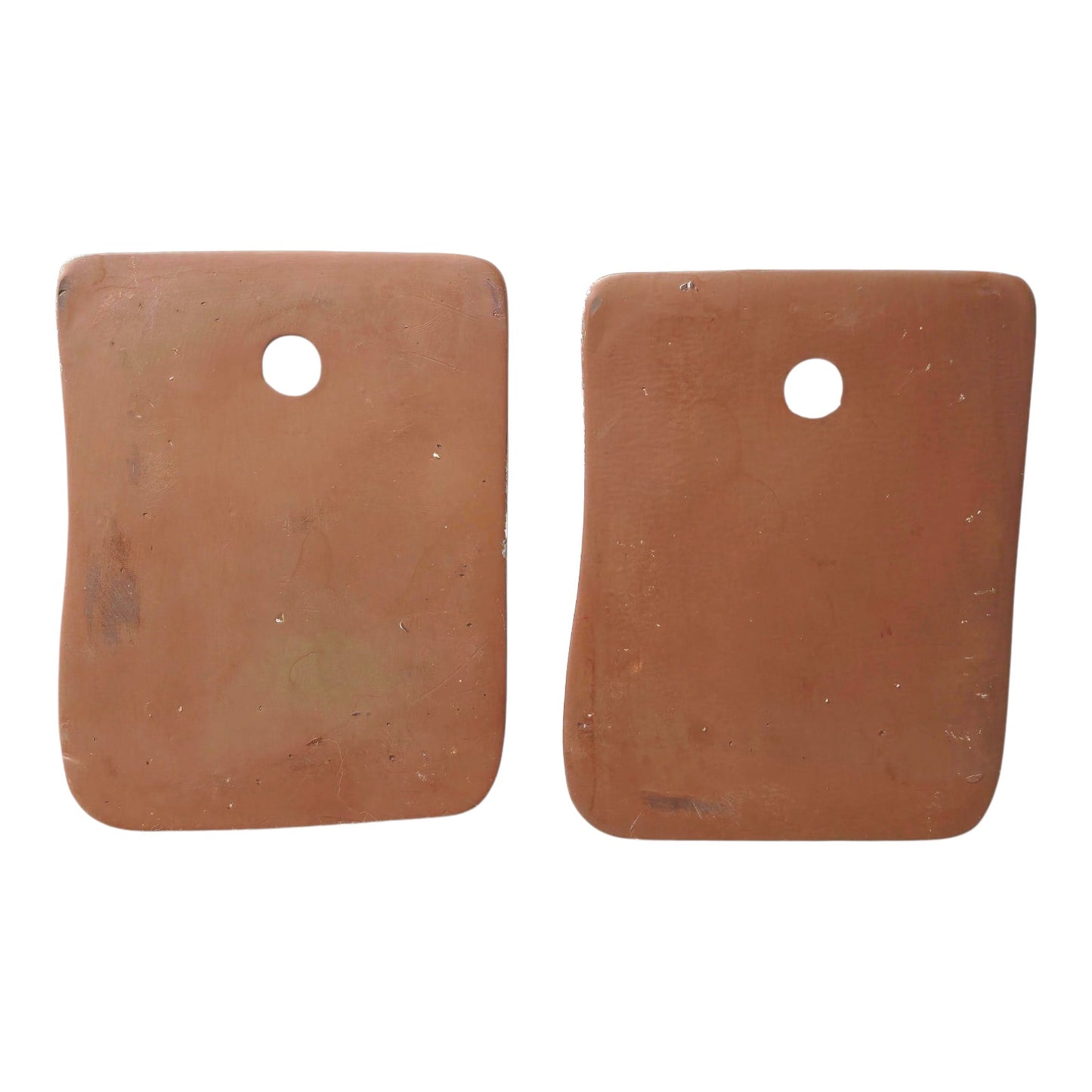 White Terracotta Pottery Wall Pockets Set of 2 Distressed White Glazed Farmhouse