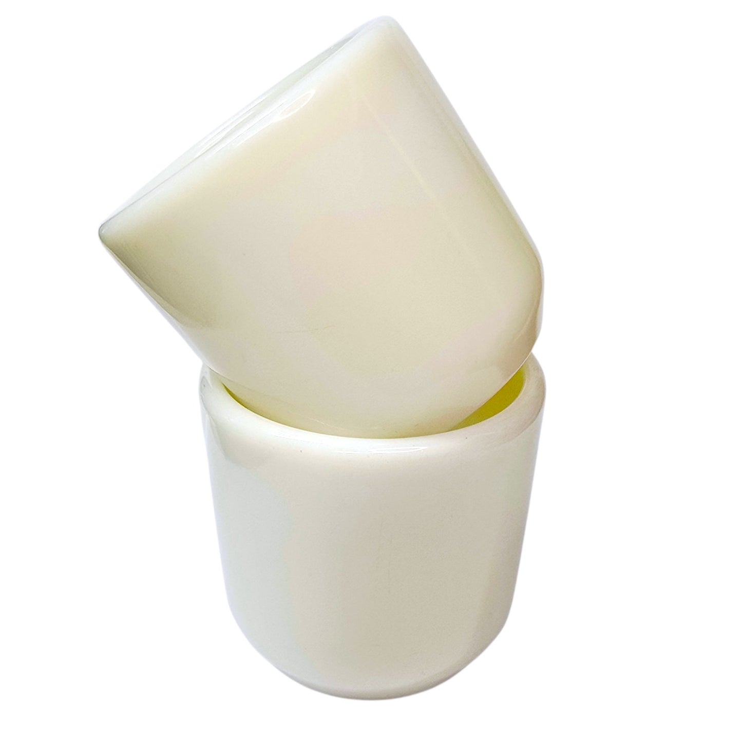 Corning USA Milk Glass Watchman's Navy Hand Warmer Cups Set of 2 No Handle Mug