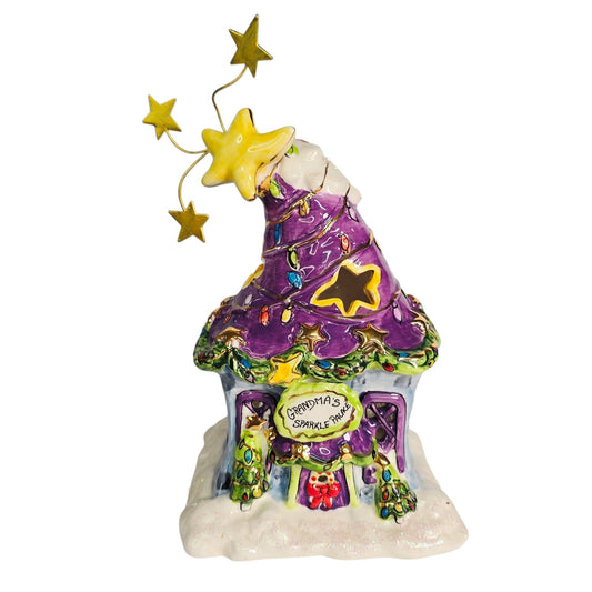Blue Sky Clayworks Grandma's Sparkle Palace Candle Holder Holiday Christmas 2008