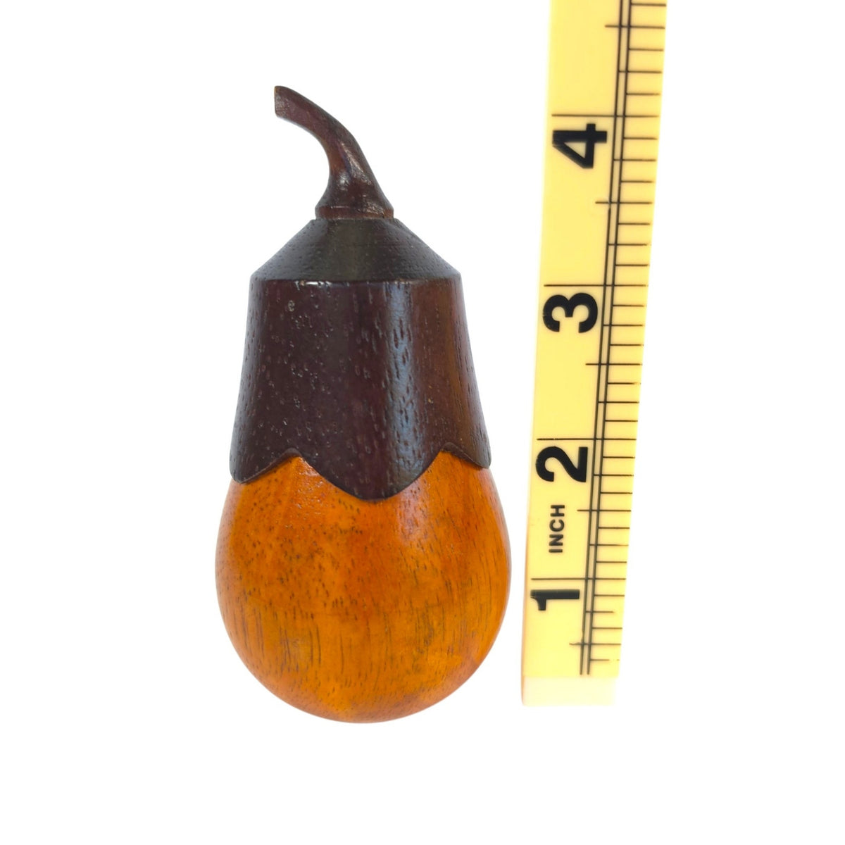 Wooden Acorn Trinket Box with Removable Lid Carved Wood Keepsake Container