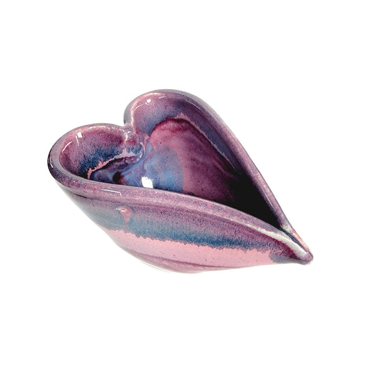 Vintage Heart-Shaped Art Pottery Bowl 💜