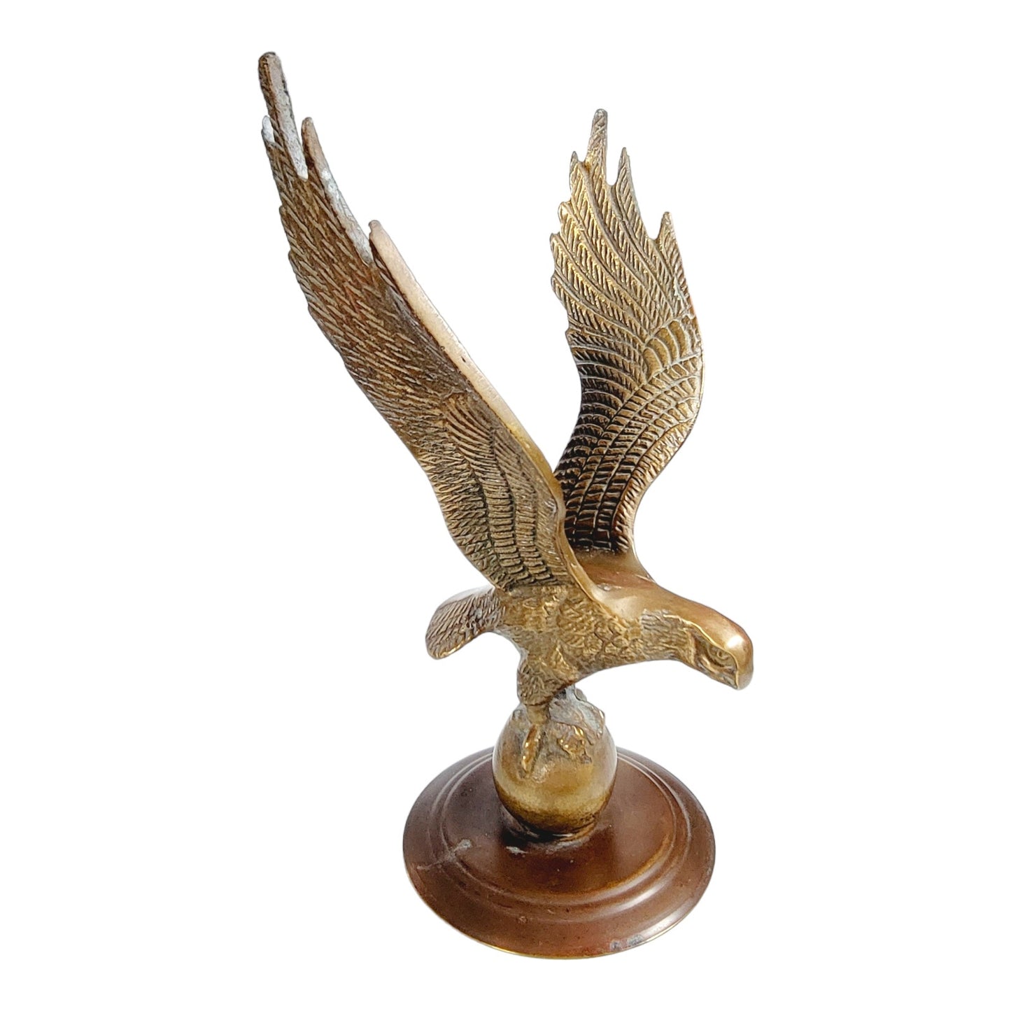 Vintage Brass American Eagle Figurine Statue 10" H