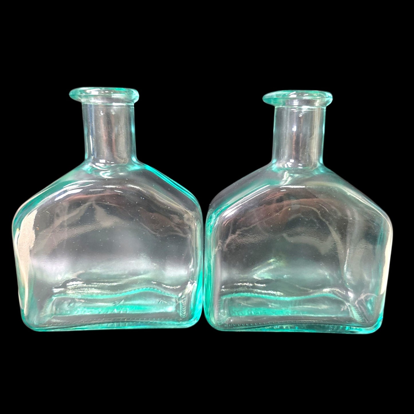 Pair Italian Glass Bottles Italy 500 ml Recycled Glass Apothecary Farmhouse Boho