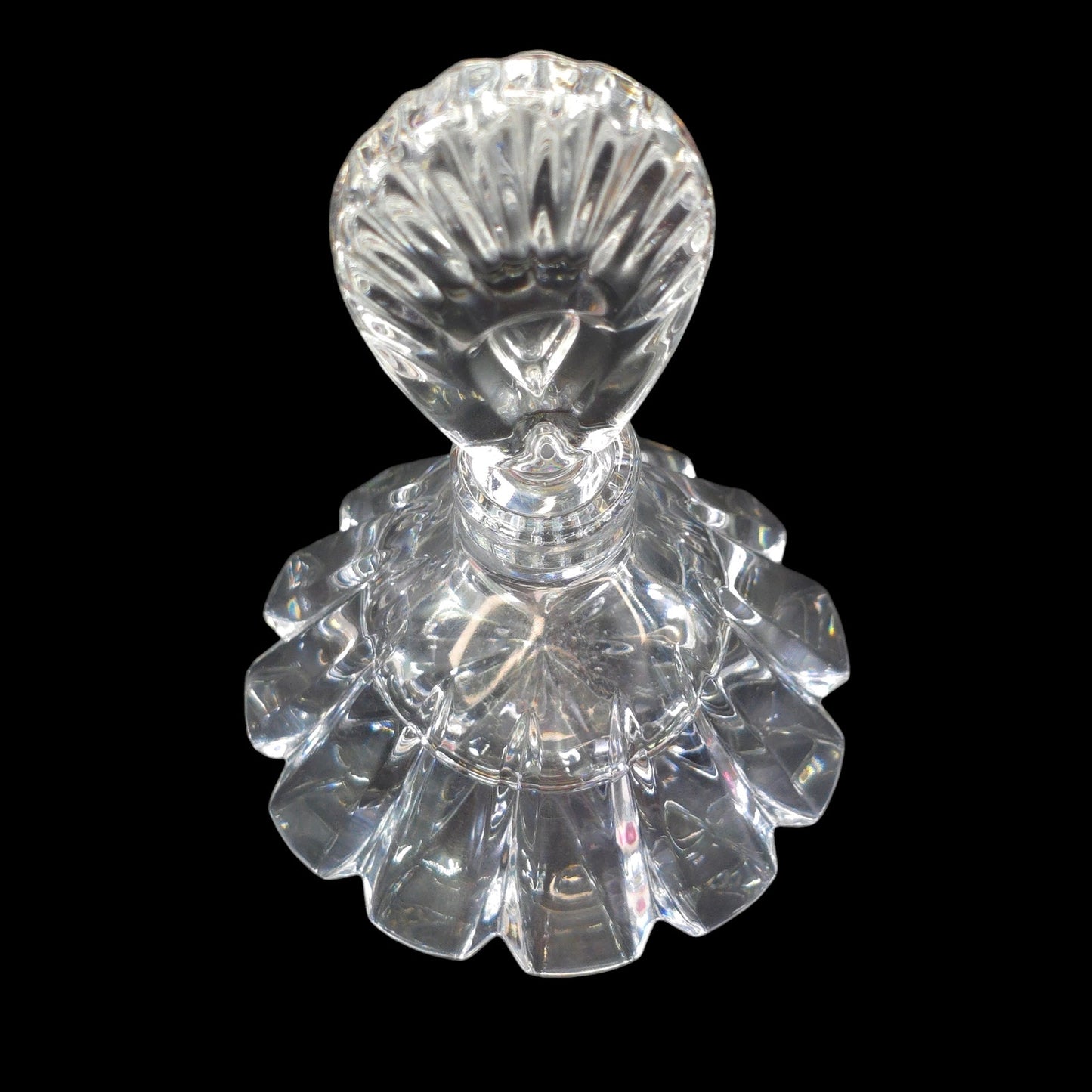 Vintage Art Deco Crystal Perfume Bottle with Stopper, 5.5" H, FLAW, Read