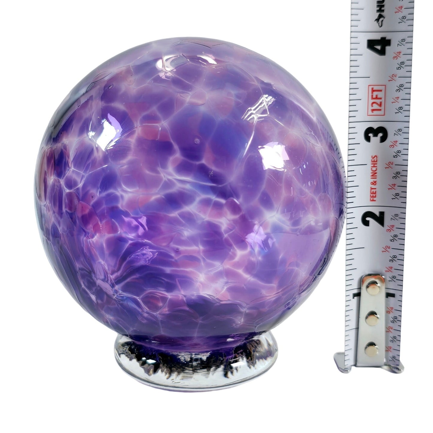 Hand-Blown Glass Wishing Ball, Amethyst Birthstone Ball