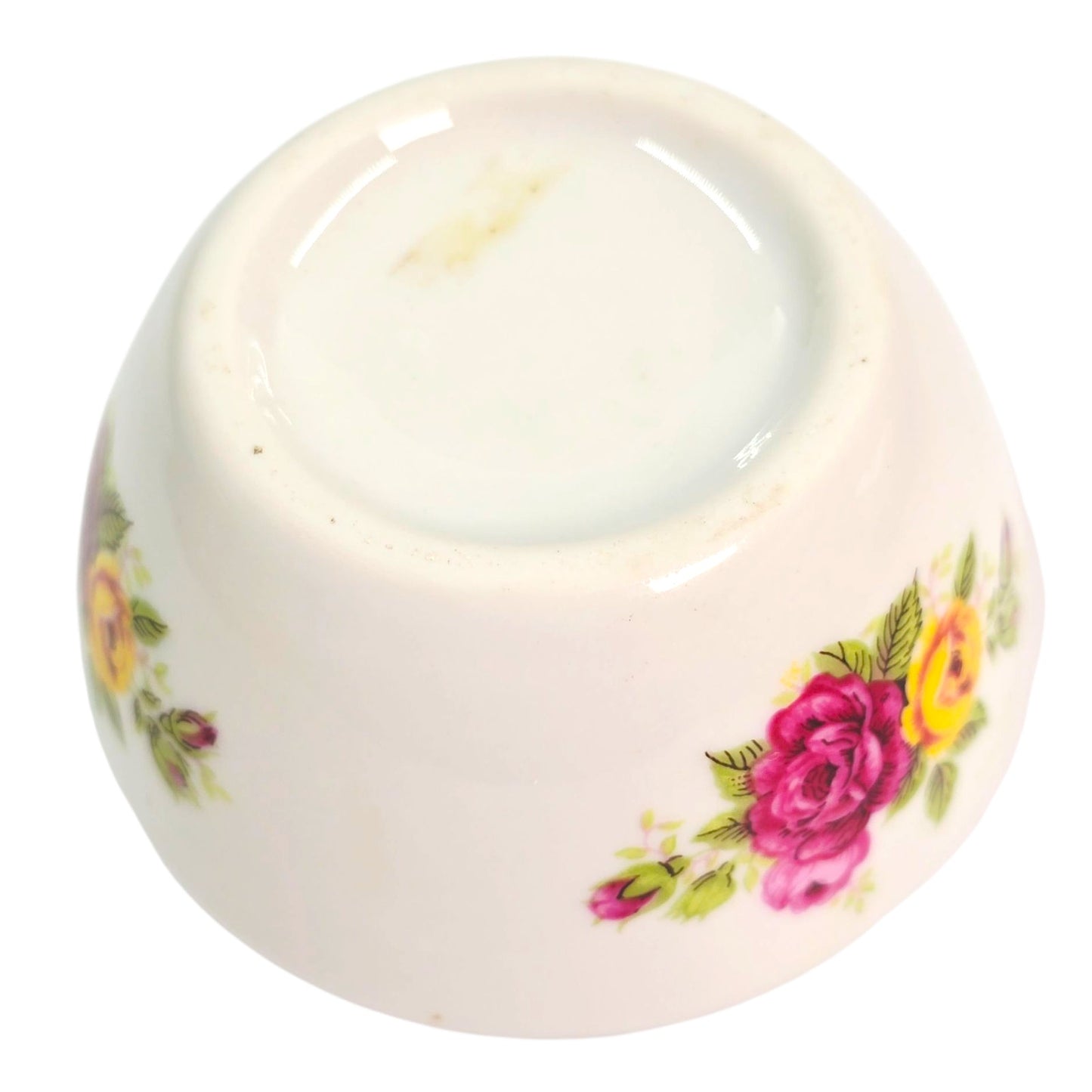Vintage Porcelain Apple Trinket Box Jewelry Box Lidded Rose Floral Flowers