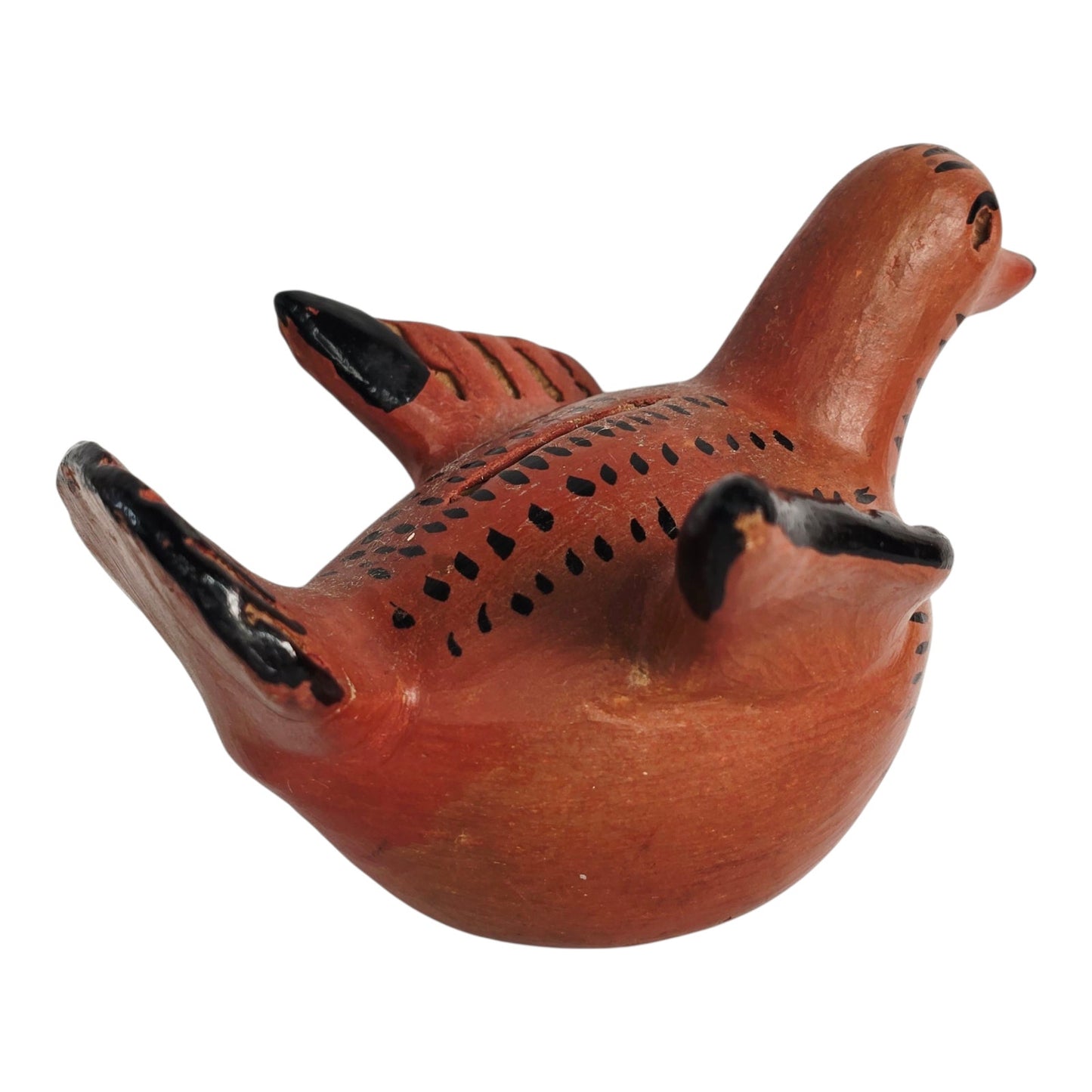 Tonala Pottery Penny Bird Mexican Folk Art Ceramic Coin Bank