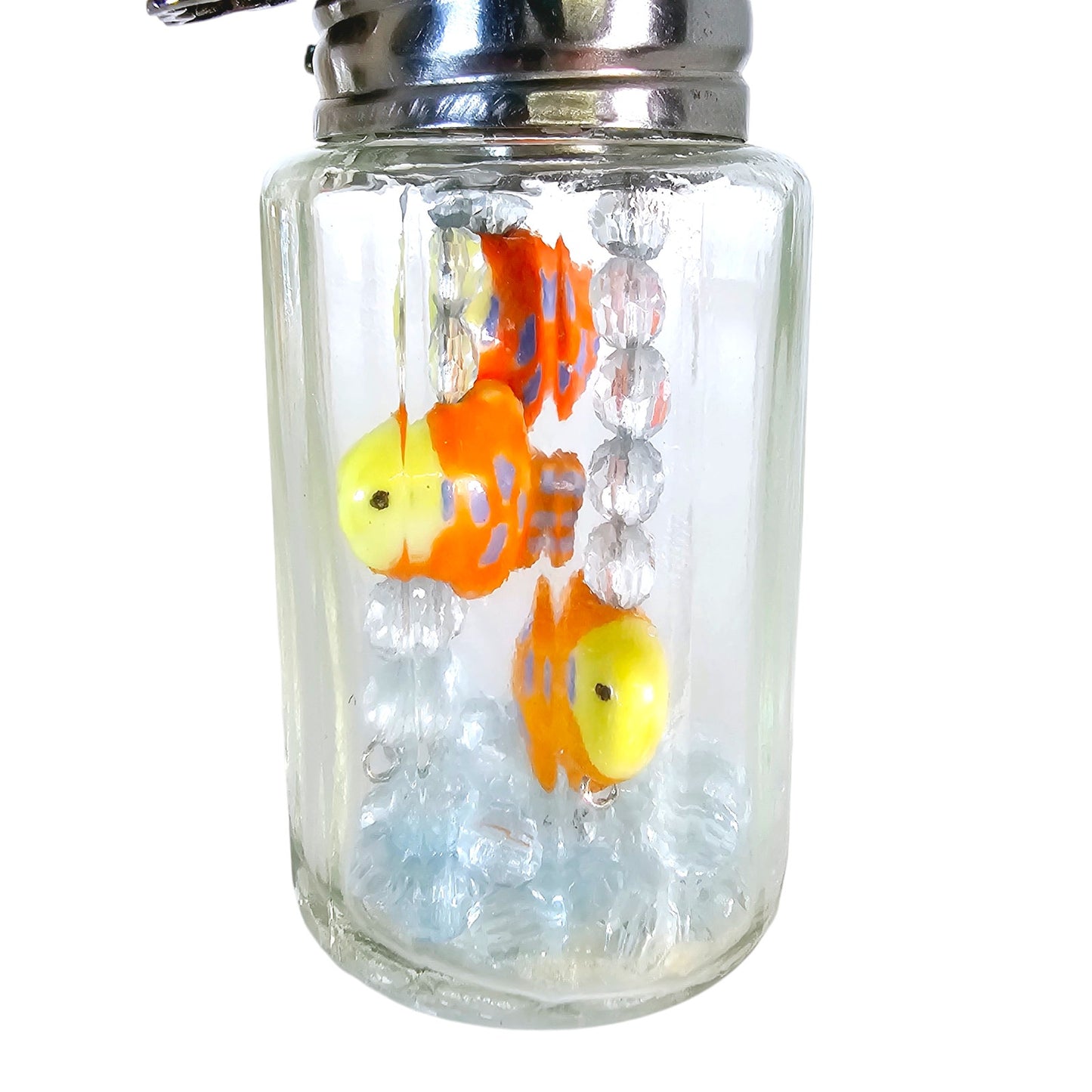 Fish in Bottle Dangling Shaker Pin Art Creation by Julee- Nansea