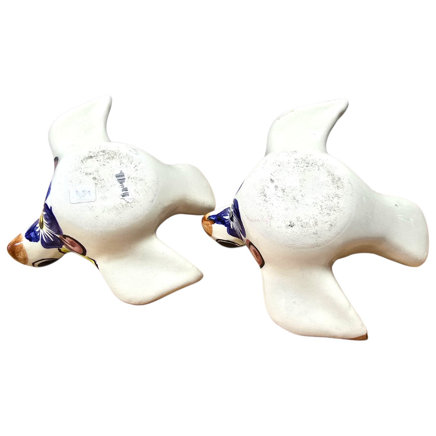 Vintage Talavera Pottery Bird Candle Holders Pair Hand Painted Mexico Folk Art