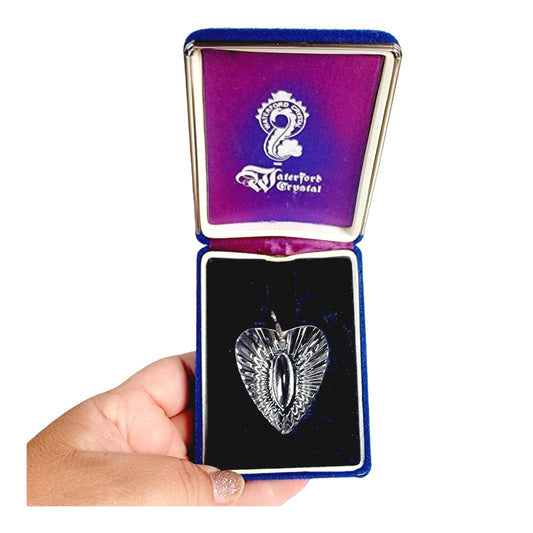 Vintage Waterford Crystal Heart Pendant with Original Box