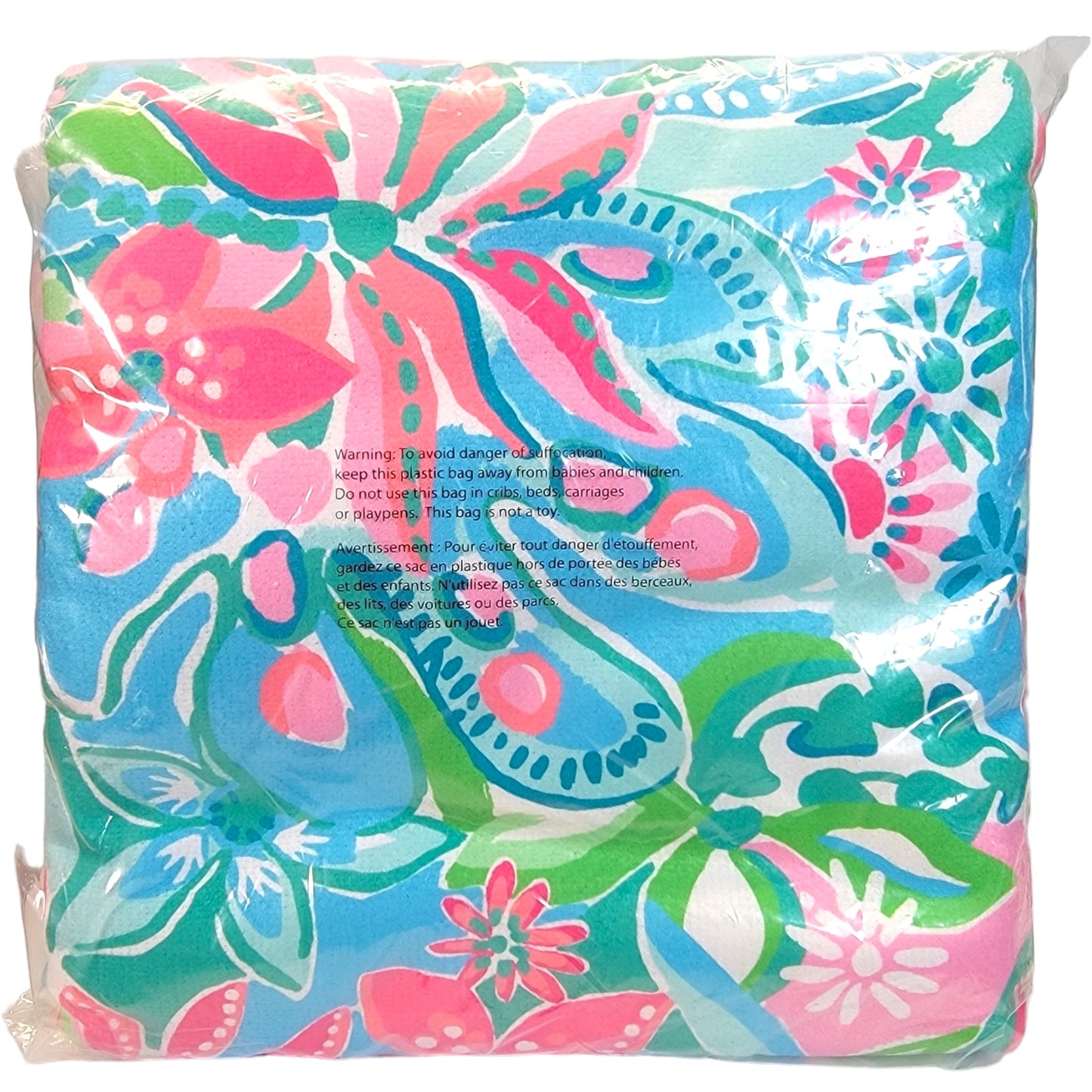 New Lilly Pulitzer Lounge Towel Beach Towel 40x72 Aqua Tropical Pink Oversized